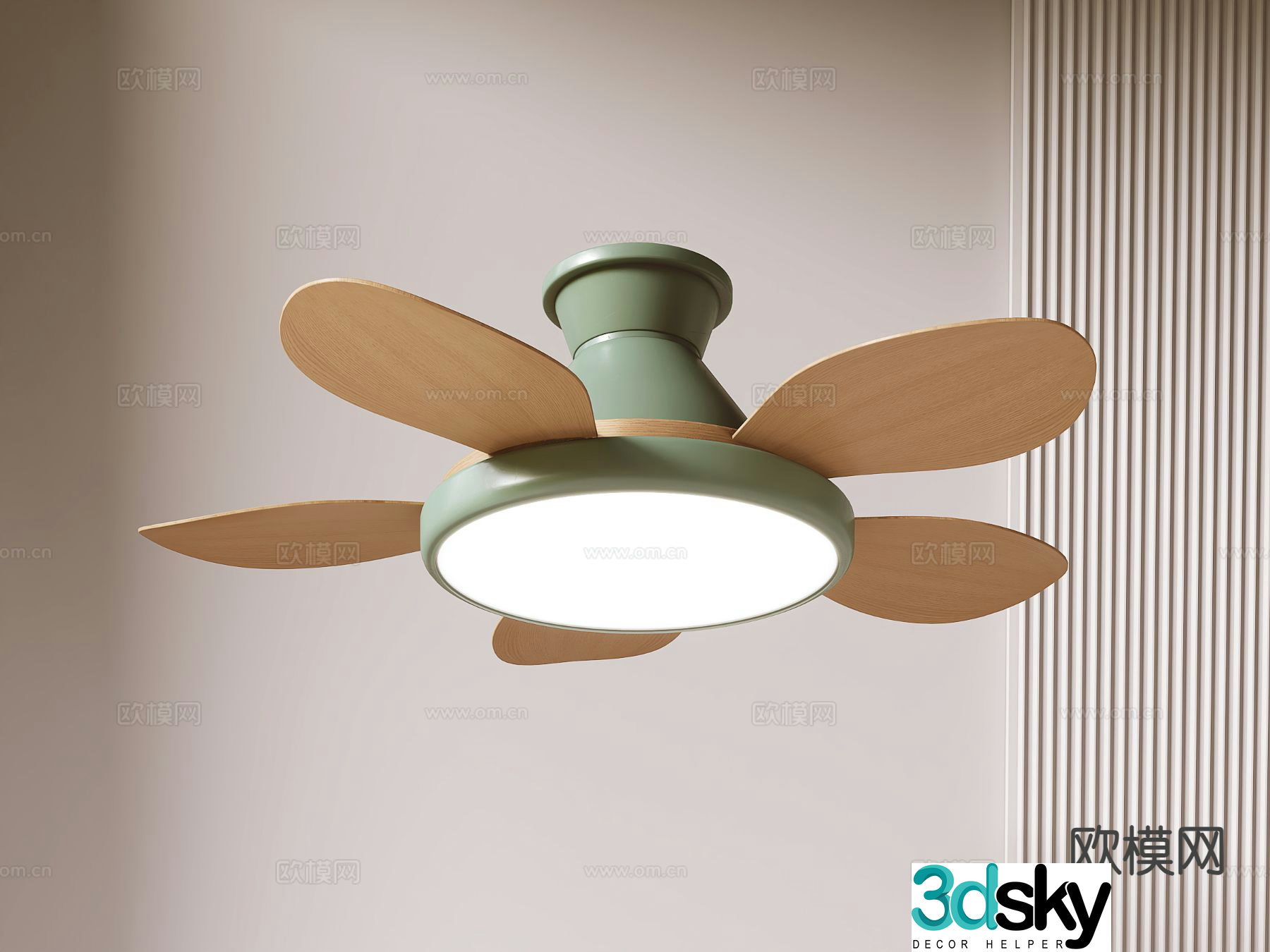 Nordic ceiling fan light fan light 3d model