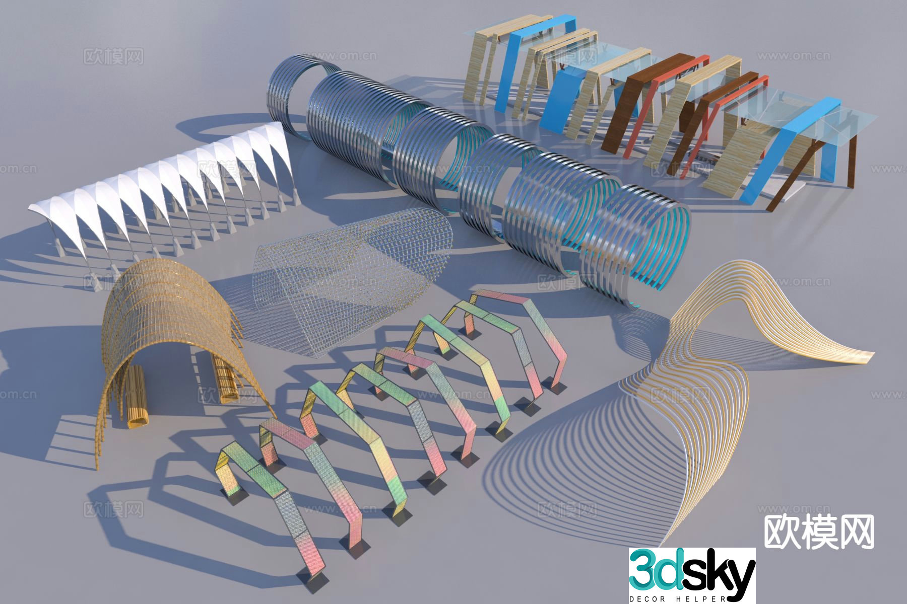 Gallery Frame Special-shaped Gallery Frame Landscape Gallery 3D Model