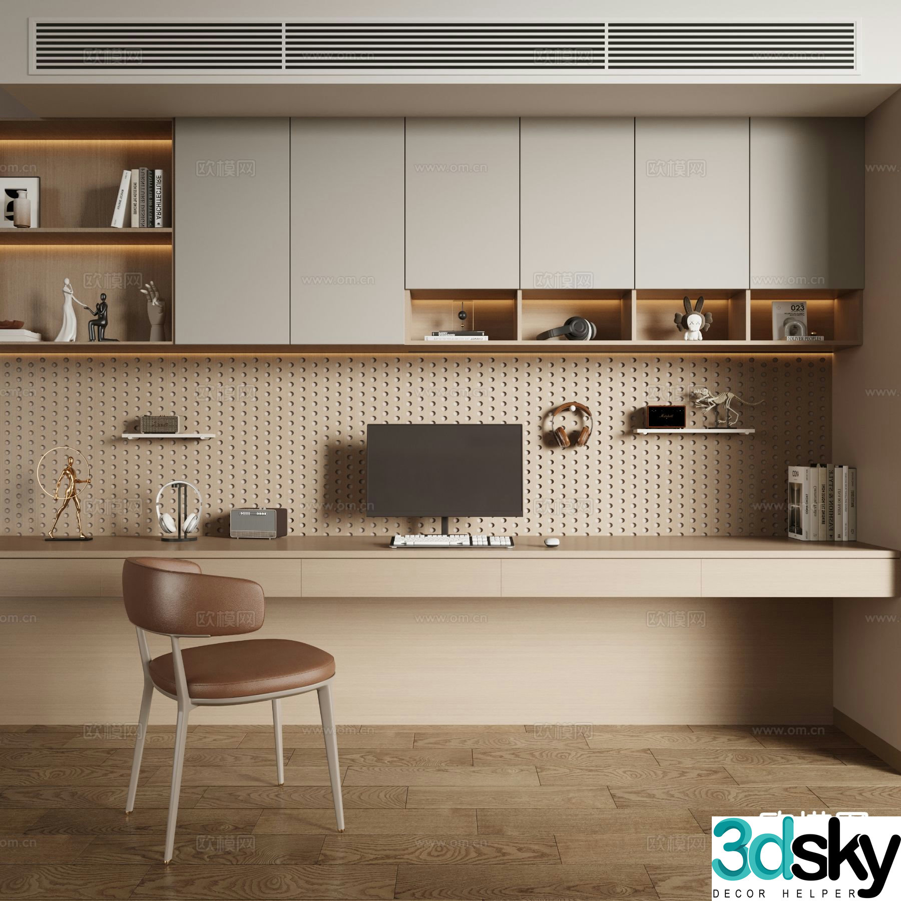 modern desk writing desk 3d model