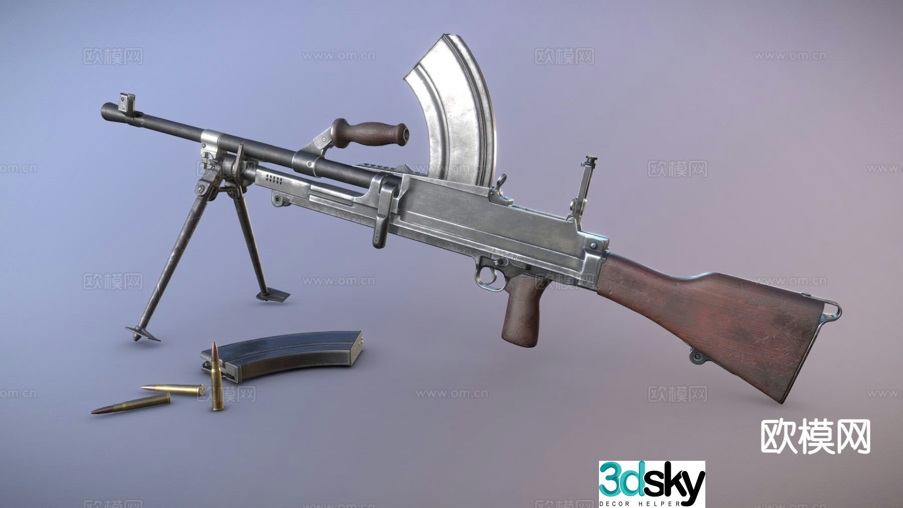 DP-28 light machine gun gun firearm 3d model