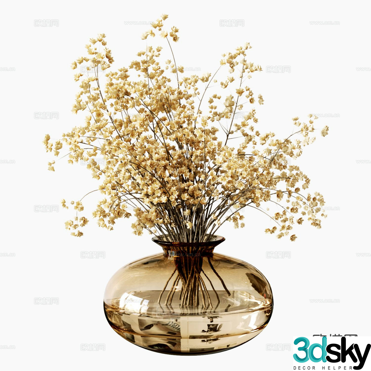 Aquatic plants hydroponic green plants 3D model