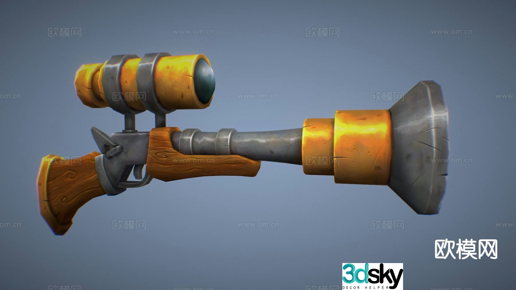 Fire gun thunder gun weapon 3d model