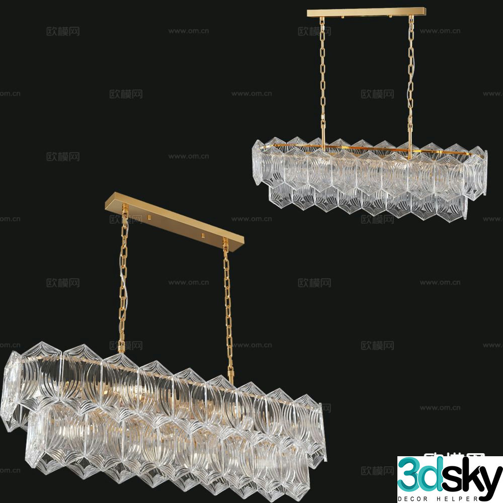 Light luxury chandeliers crystal chandeliers glass chandeliers 3D model