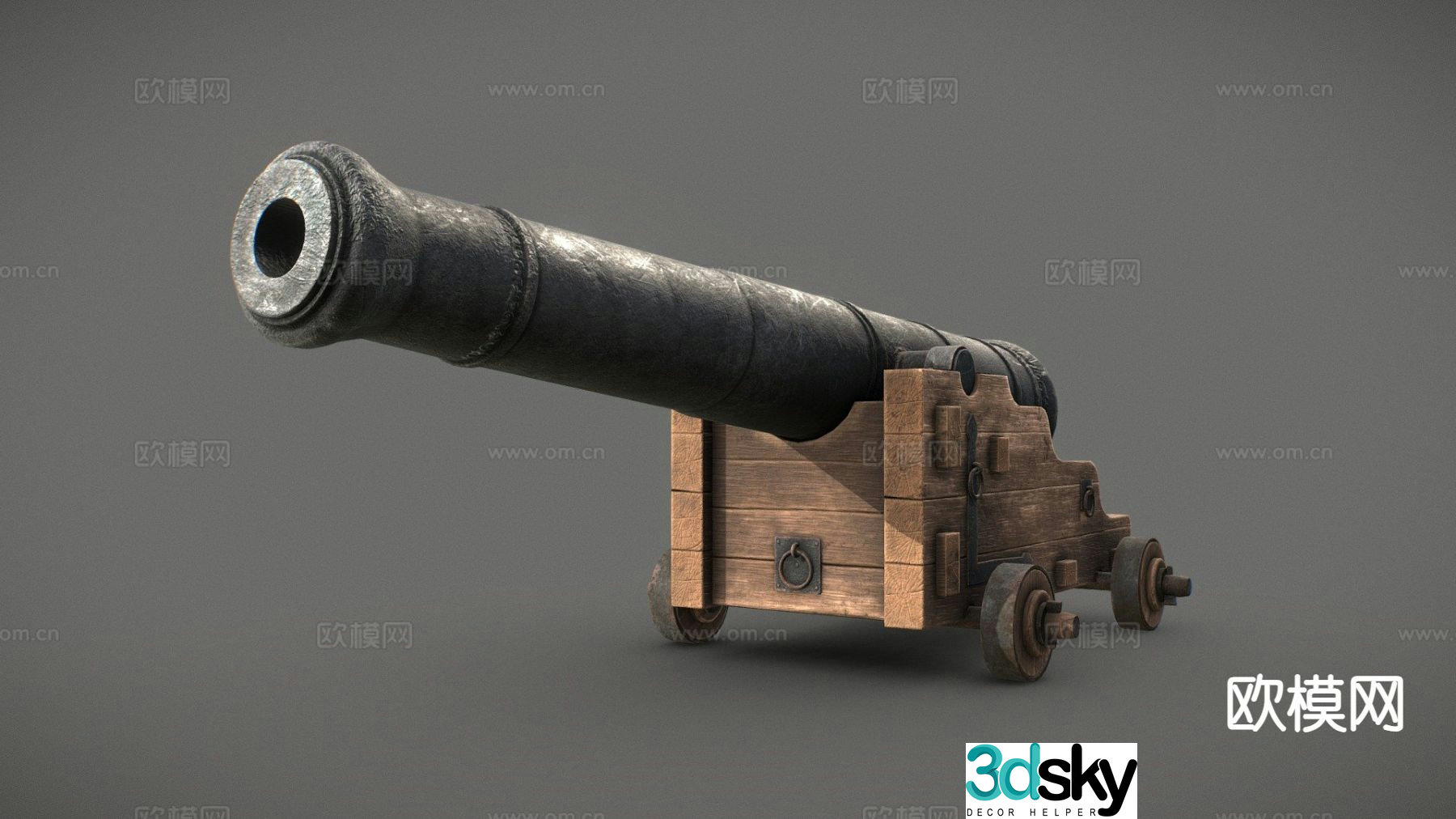 old navy cannon mortar 3d model