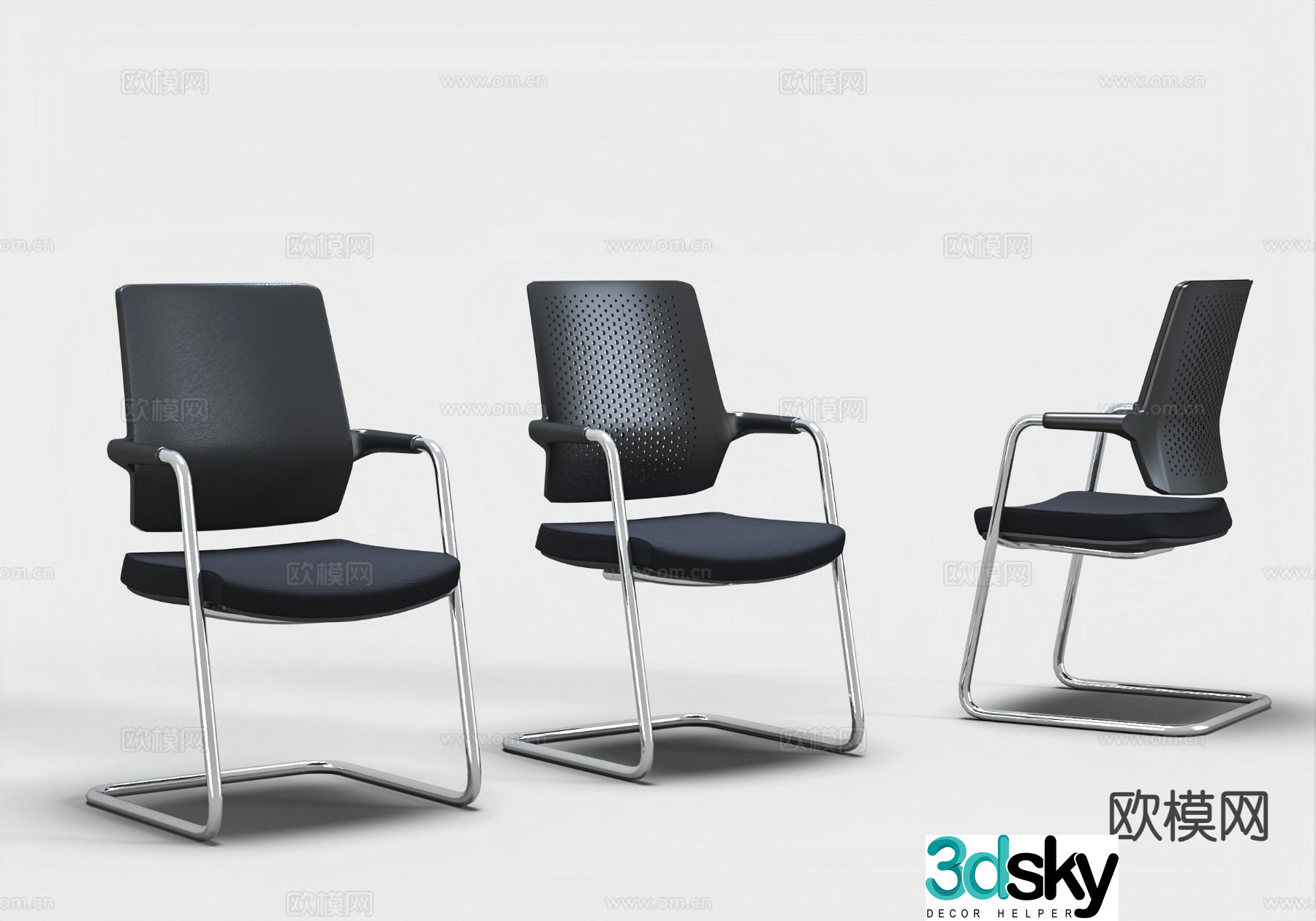 Modern office chair mesh chair bow chair 3d model