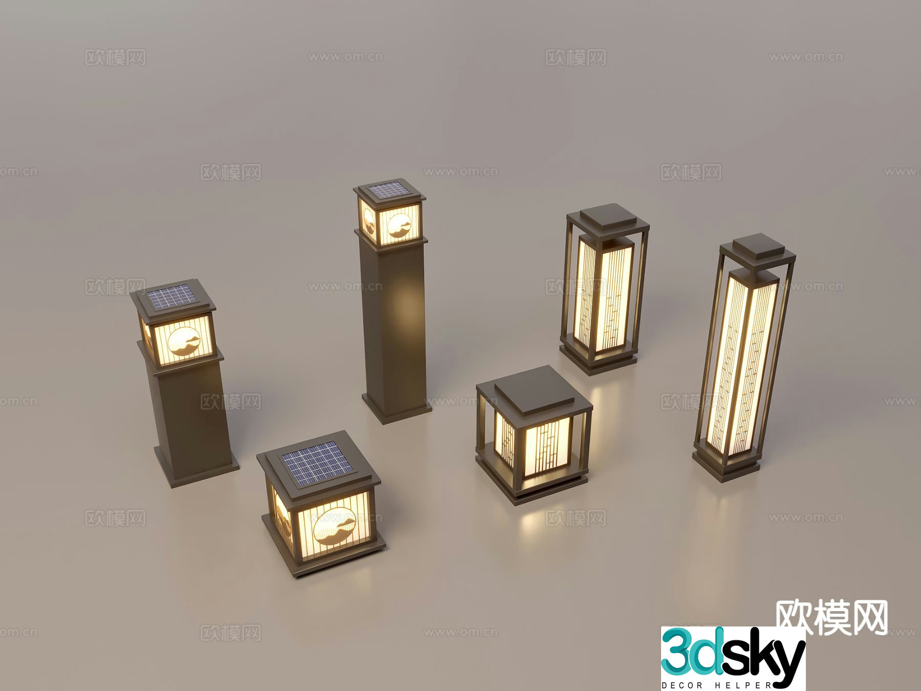 Chinese style landscape lamp lawn lamp garden lamp 3d model