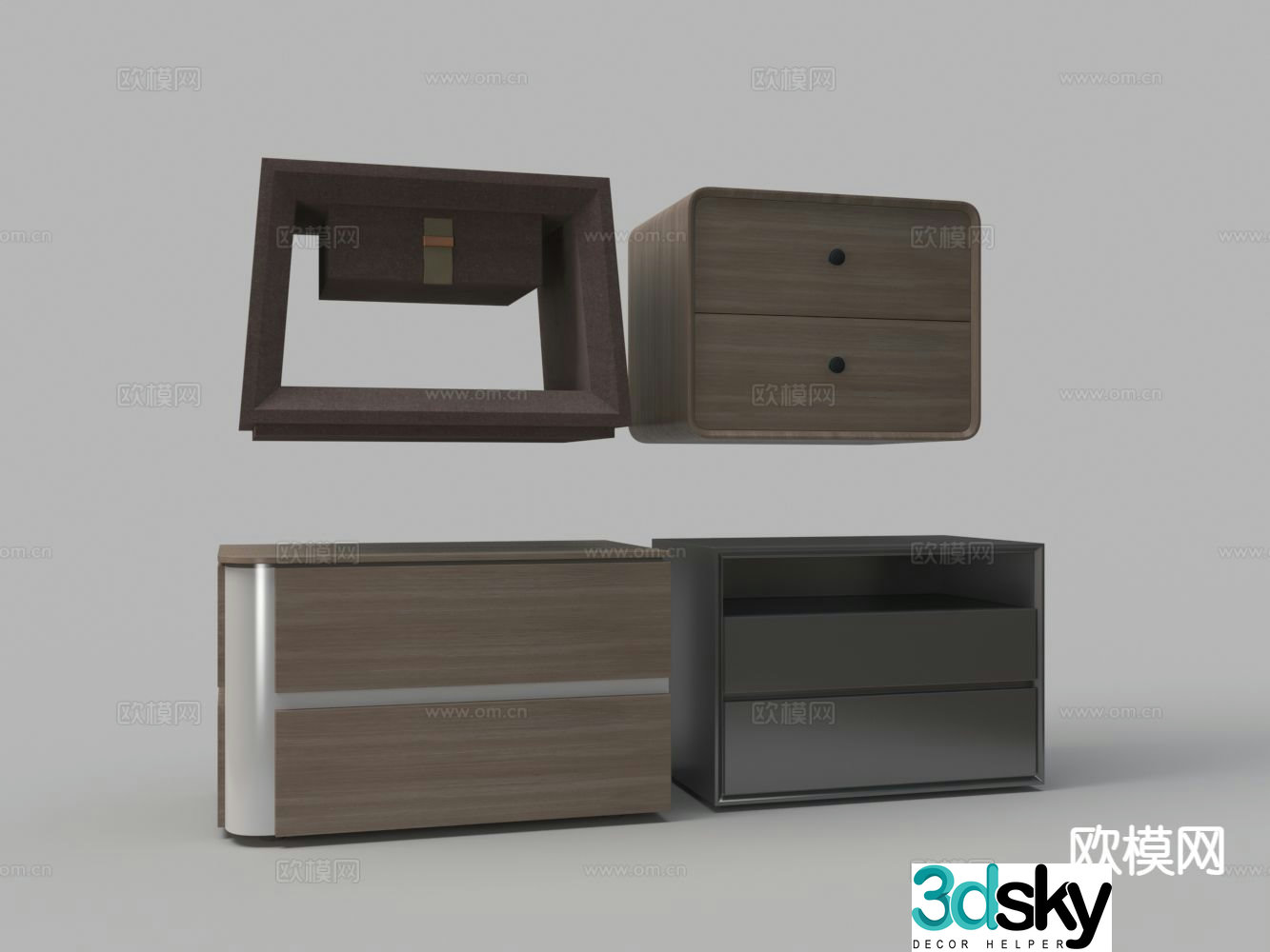 Modern bedside table 3d model