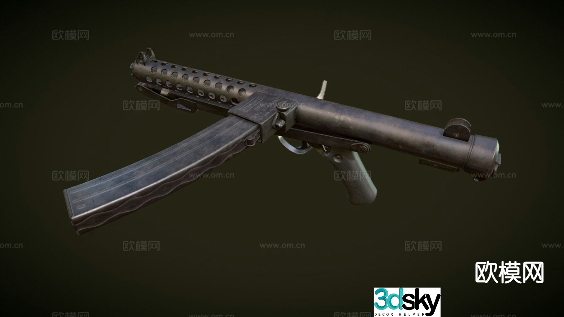 L2A3 Sterling submachine gun gun weapon 3d model