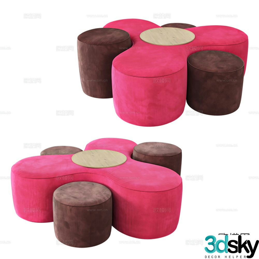 Office sofa lobby sofa public sofa 3d model