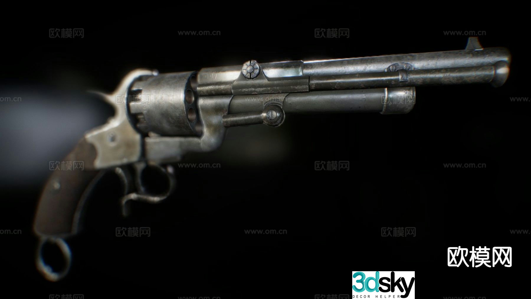 revolver gun firearm 3d model