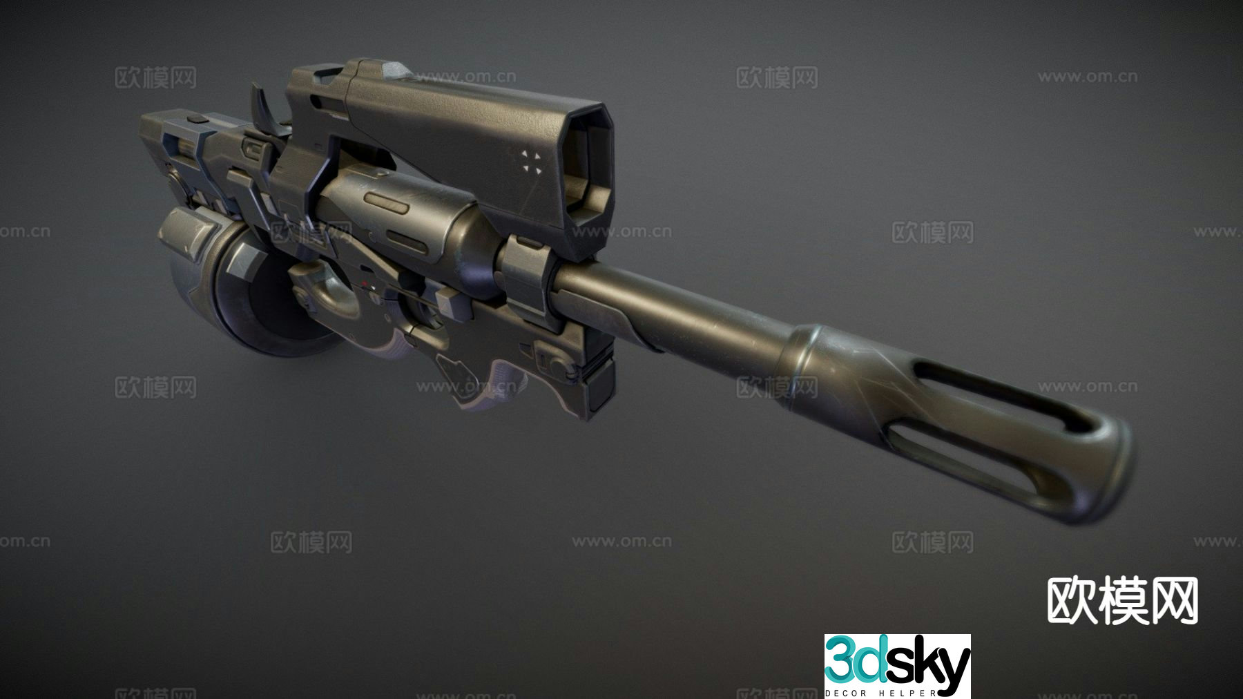 Future P90 sniper gun gun weapon 3d model