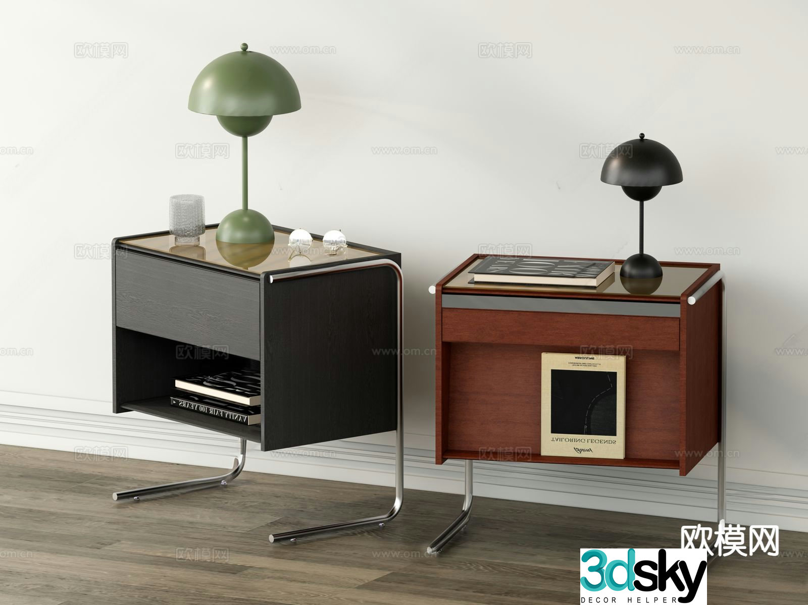 Medieval style bedside table 3d model