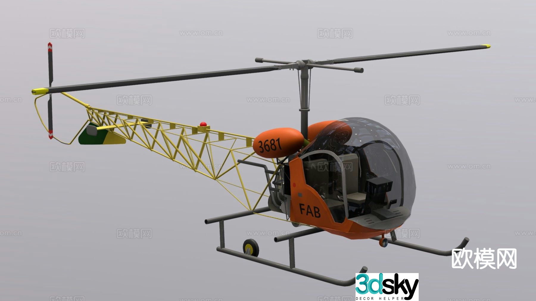 helicopter 3d model