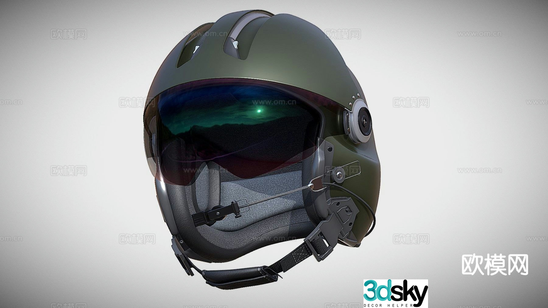 pilot helmet sci-fi helmet 3d model