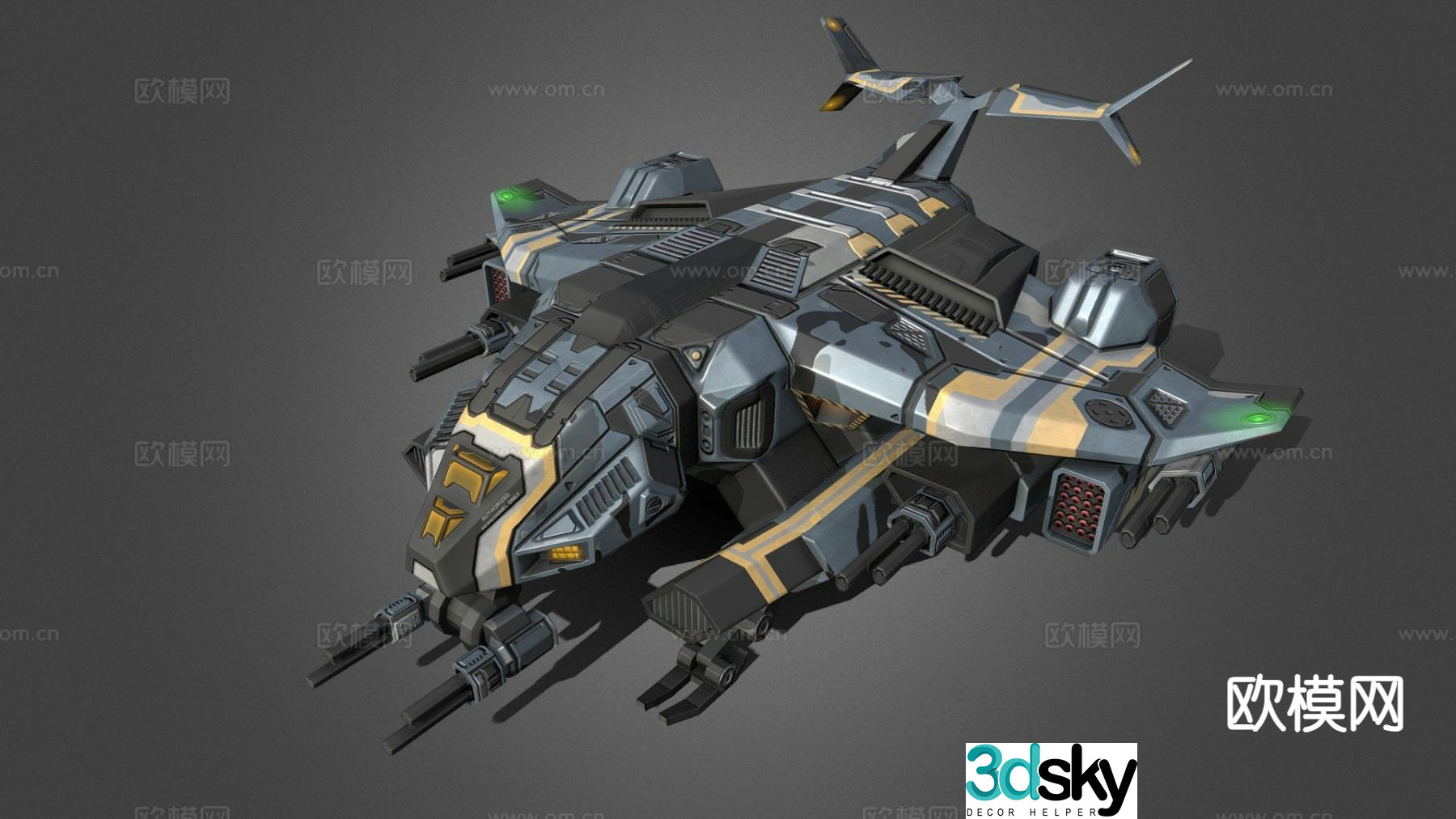 Sci-fi airplane spaceship 3d model