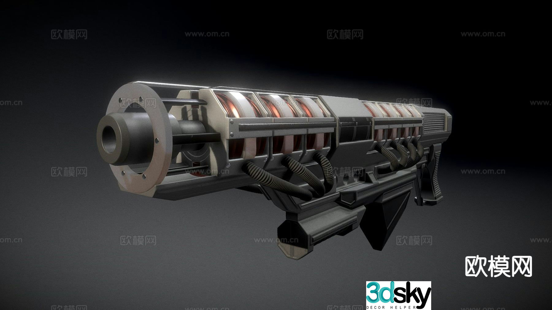 heavy machine gun gun firearm 3d model