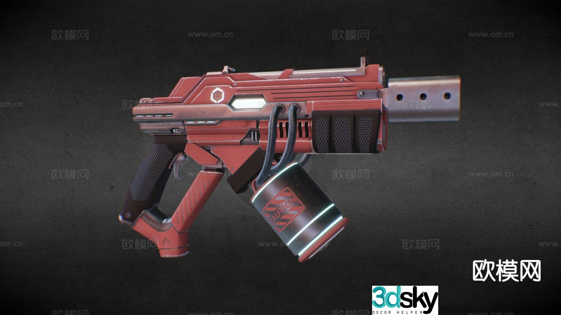 Sci-fi gun game prop 3d model