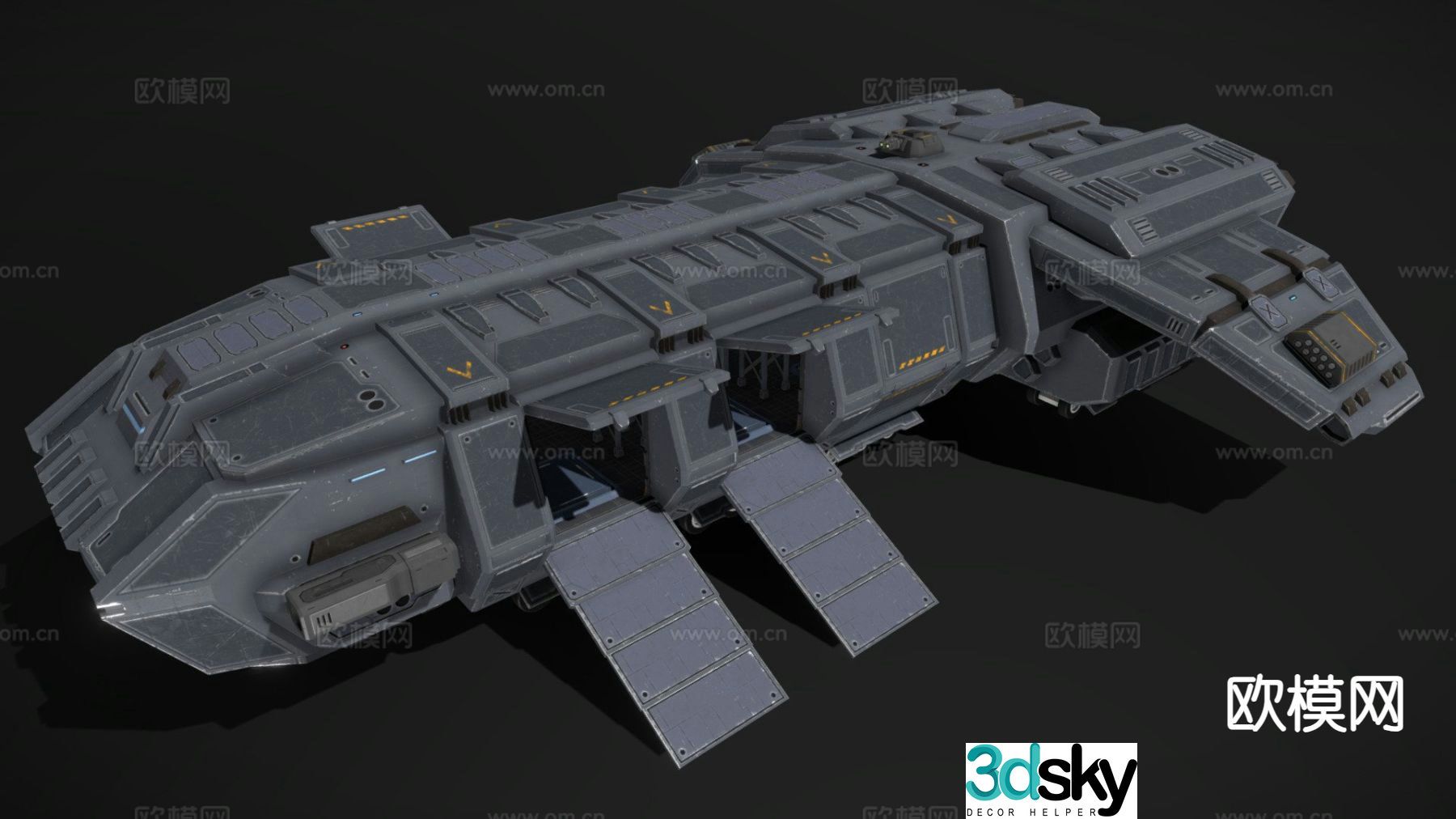 sci-fi landing ship sci-fi spaceship 3d model