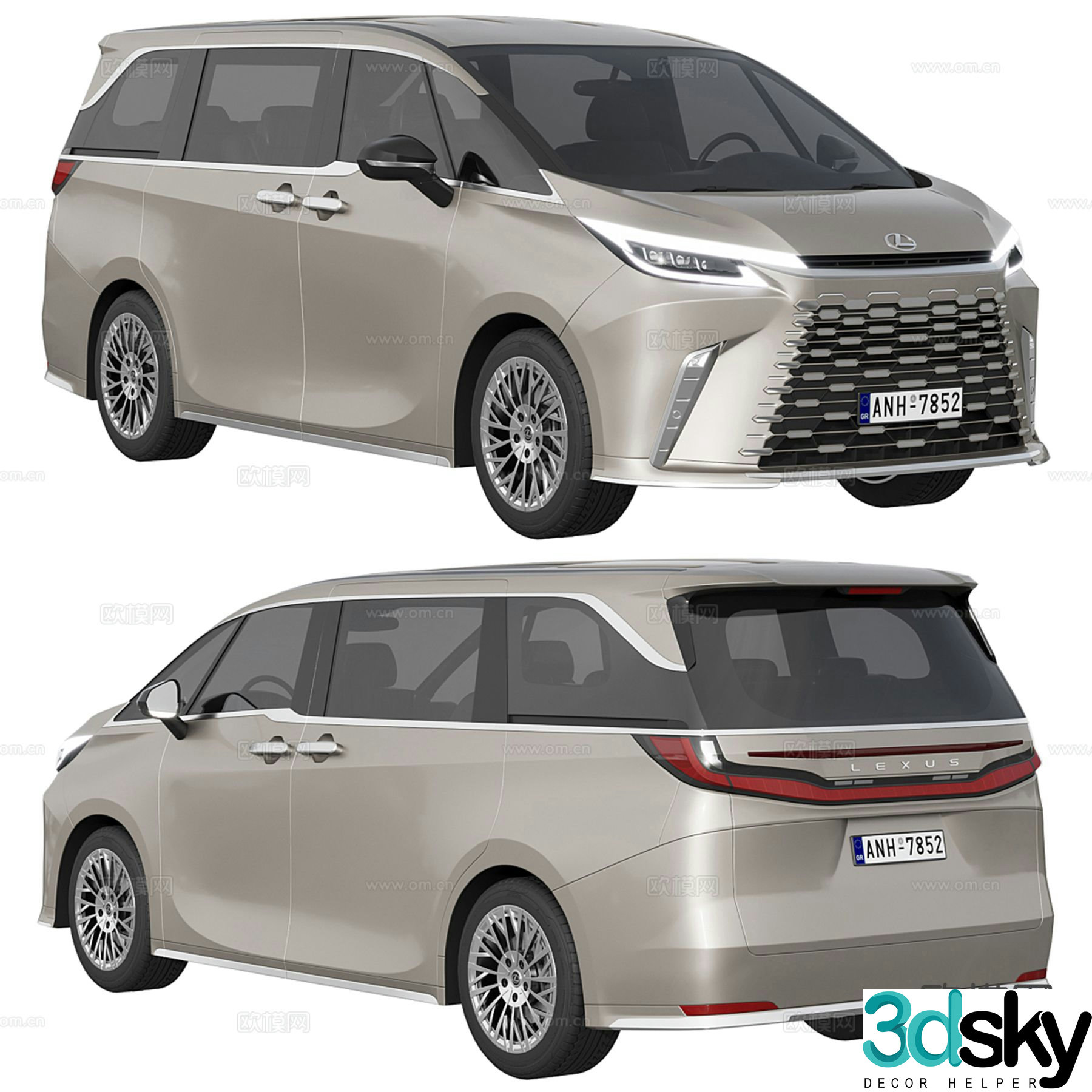 Lexus LM 2024 car 3d model
