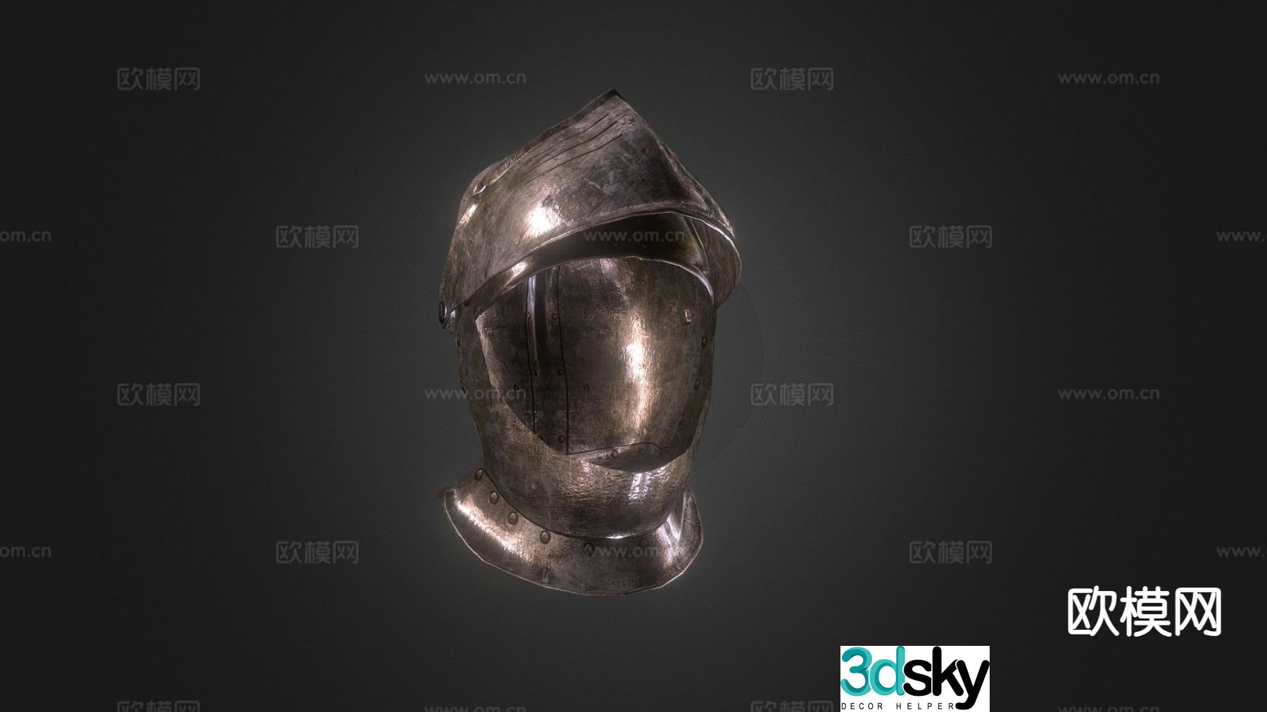 Knight helmet ancient military equipment 3d model