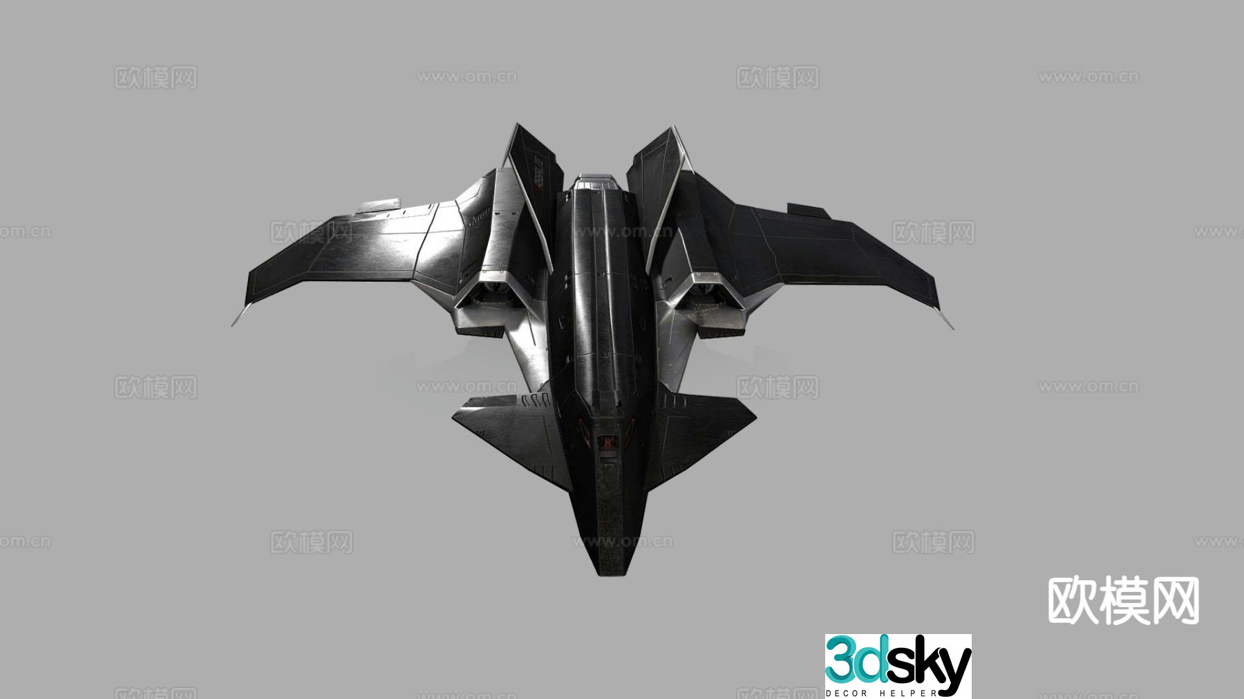 Vertical takeoff and landing fighter science fiction fighter 3d model