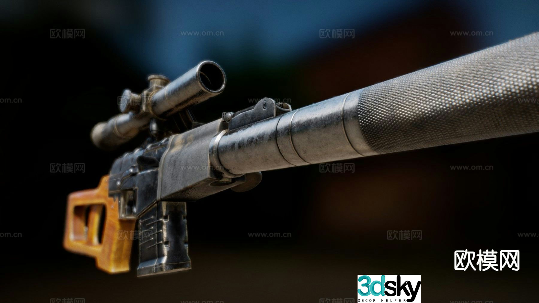 sniper rifle gun weapon 3d model