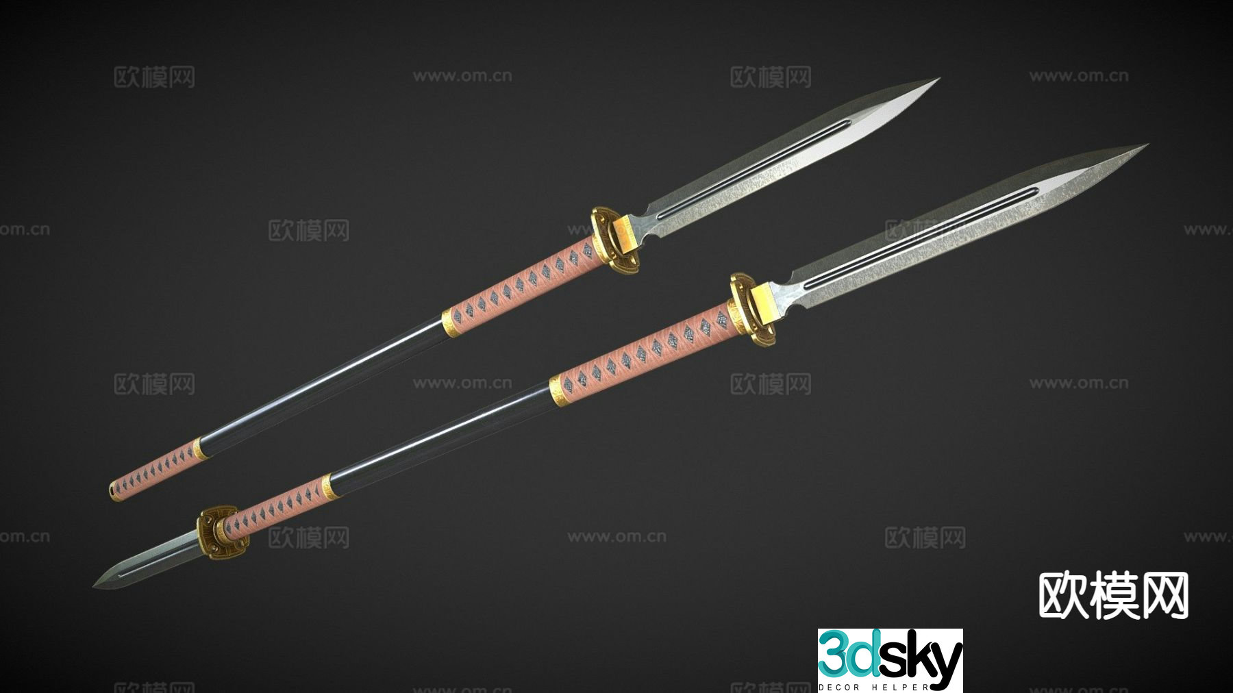 spear poleaxe 3d model