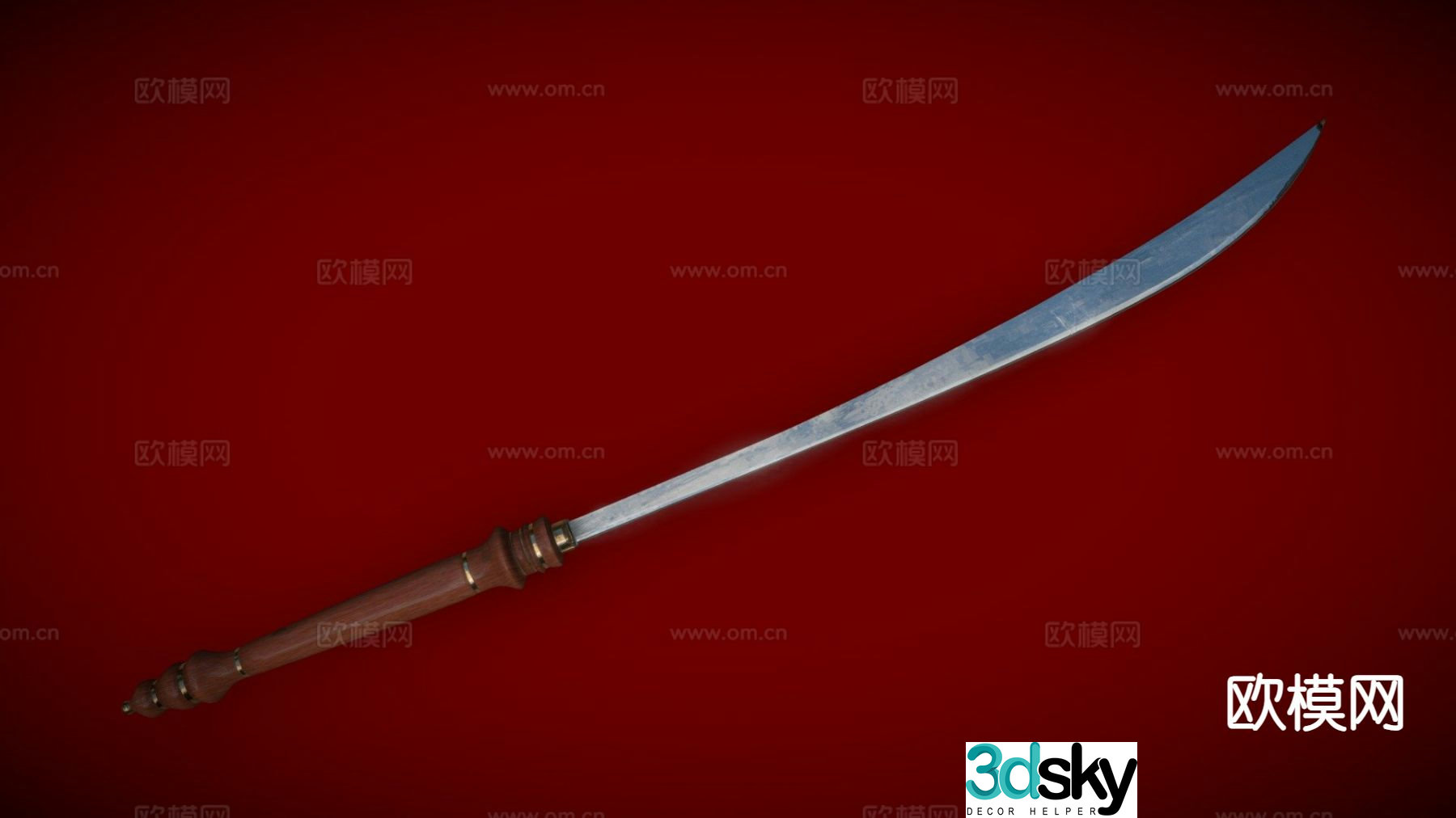 Thai sword long sword 3d model