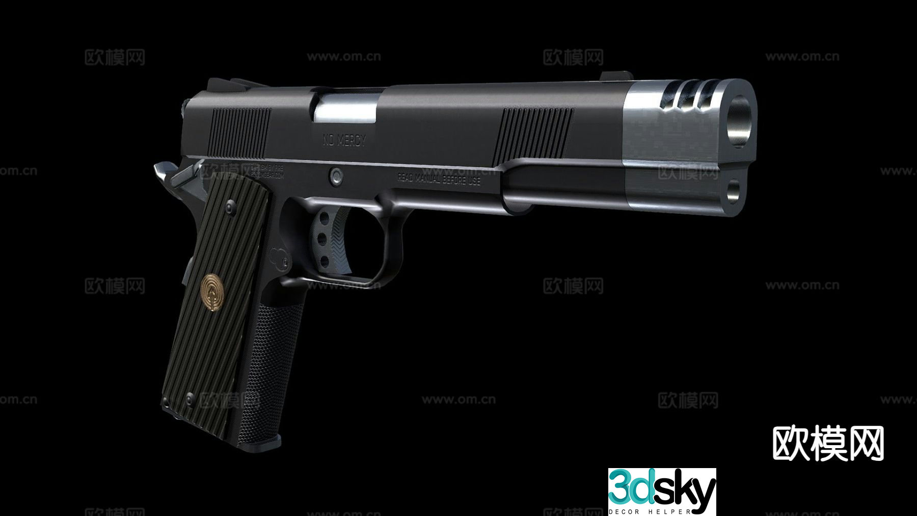 pistol firearm firearm 3d model
