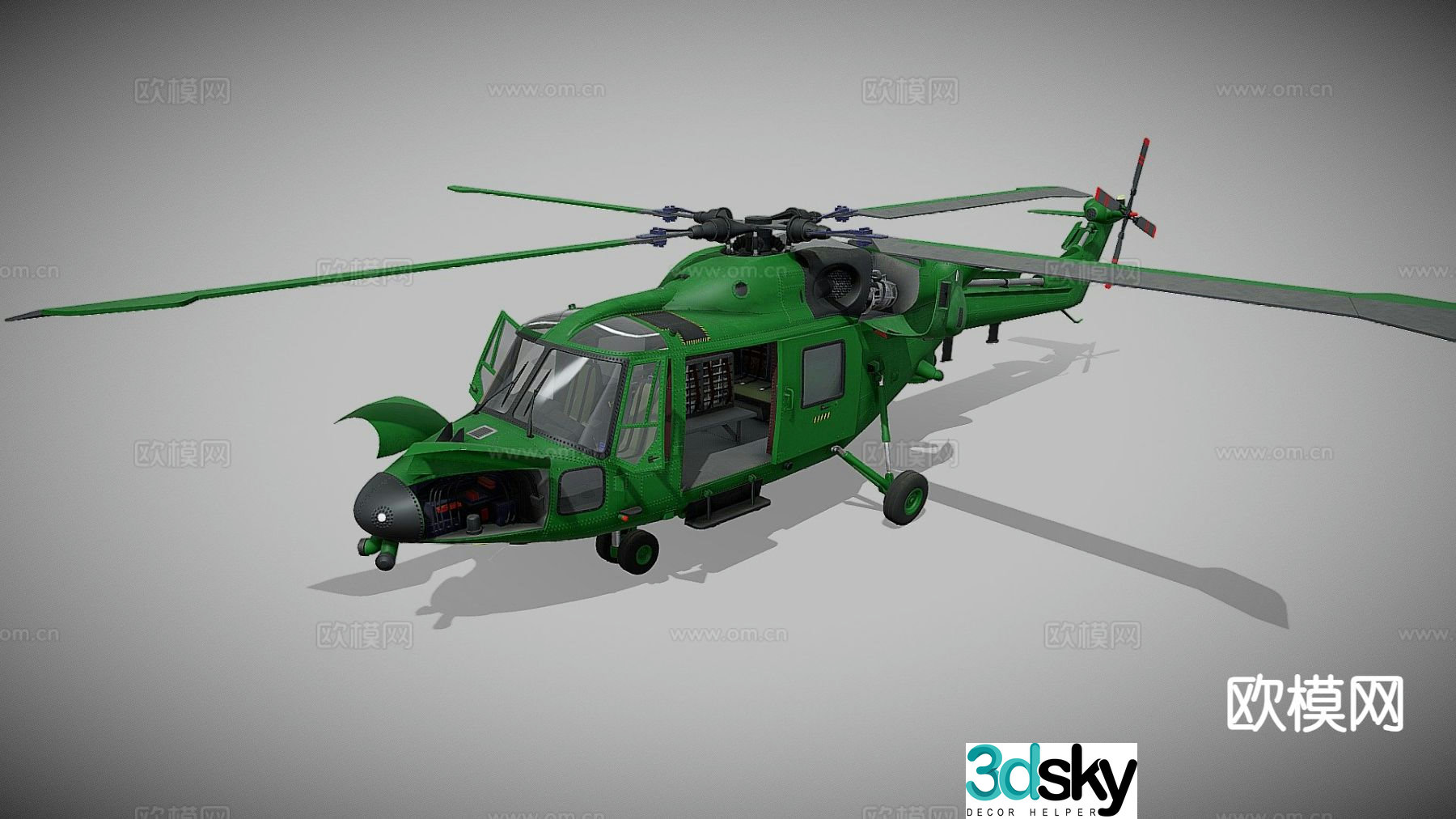 westland bobcat helicopter 3d model