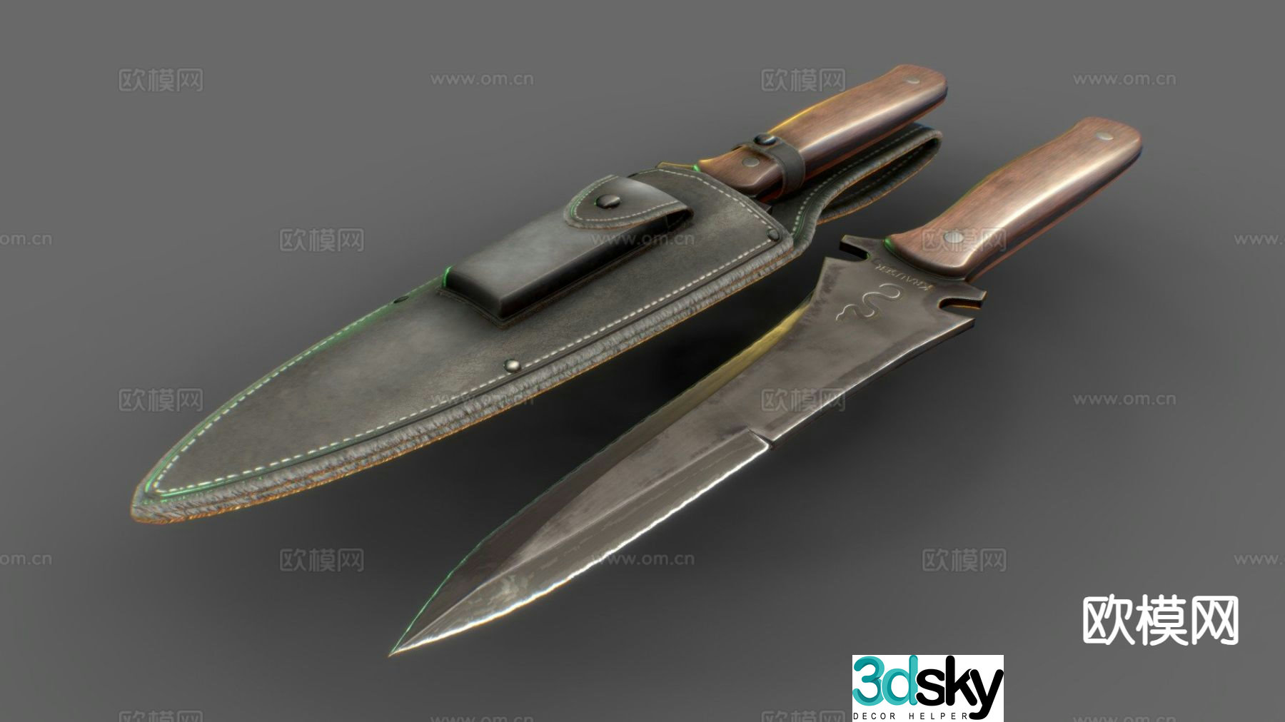 Inspiration knife dagger 3d model