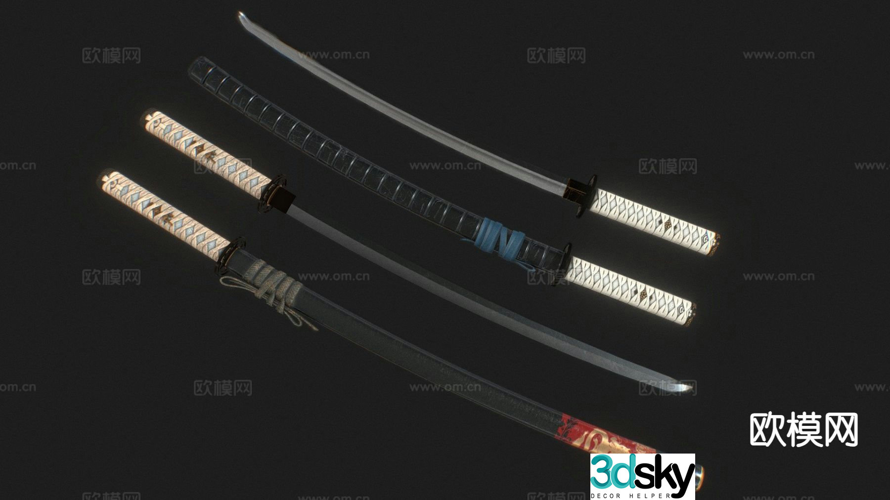 Japanese katana long sword sword 3d model