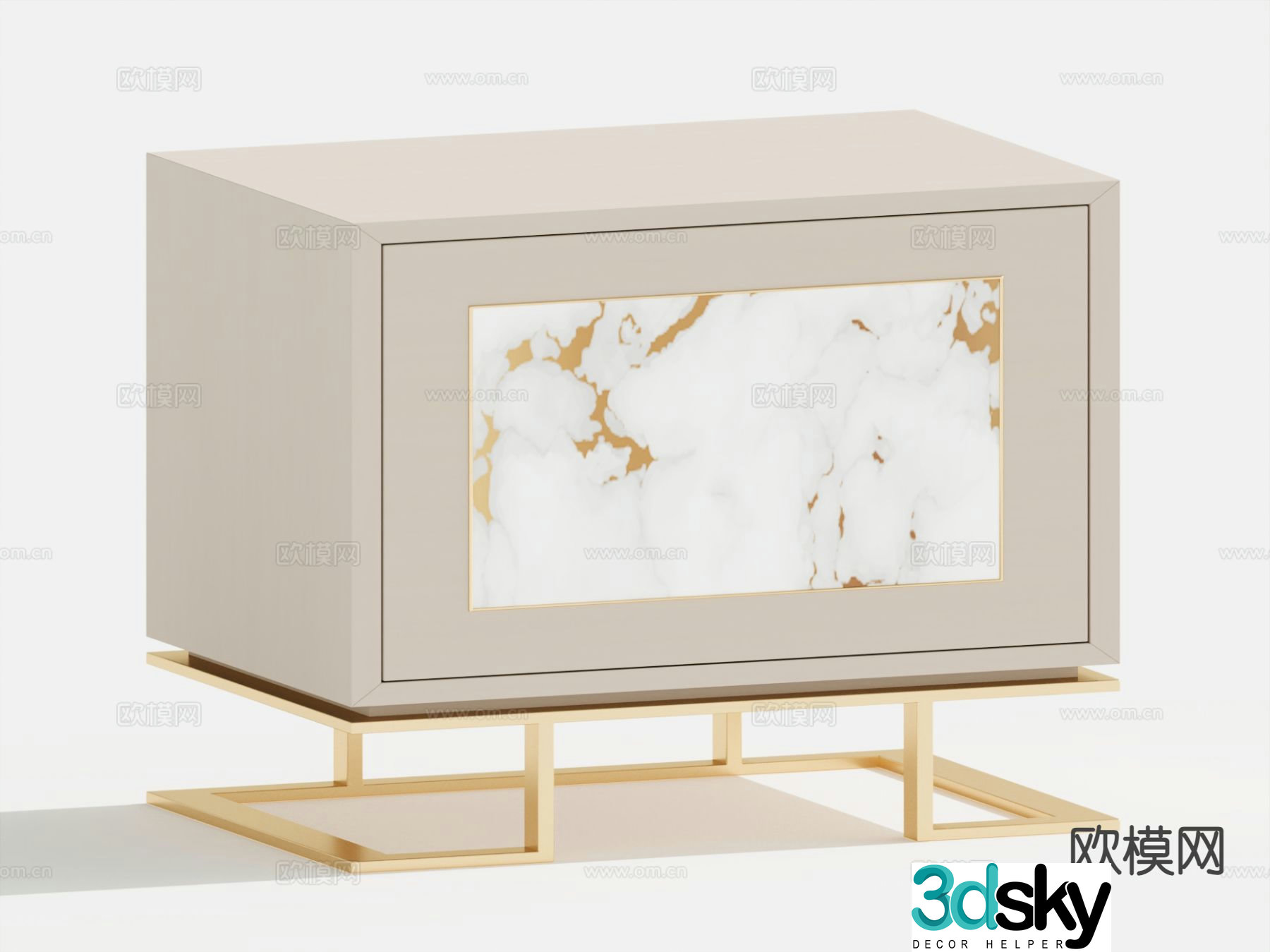 Modern bedside table 3d model