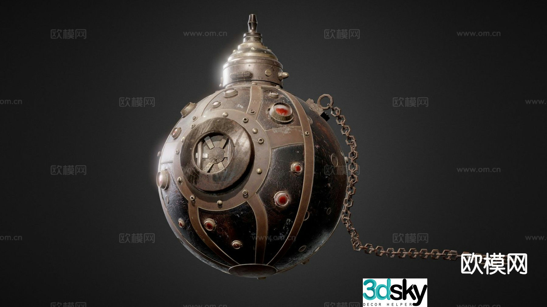 Steampunk sea mine 3d model