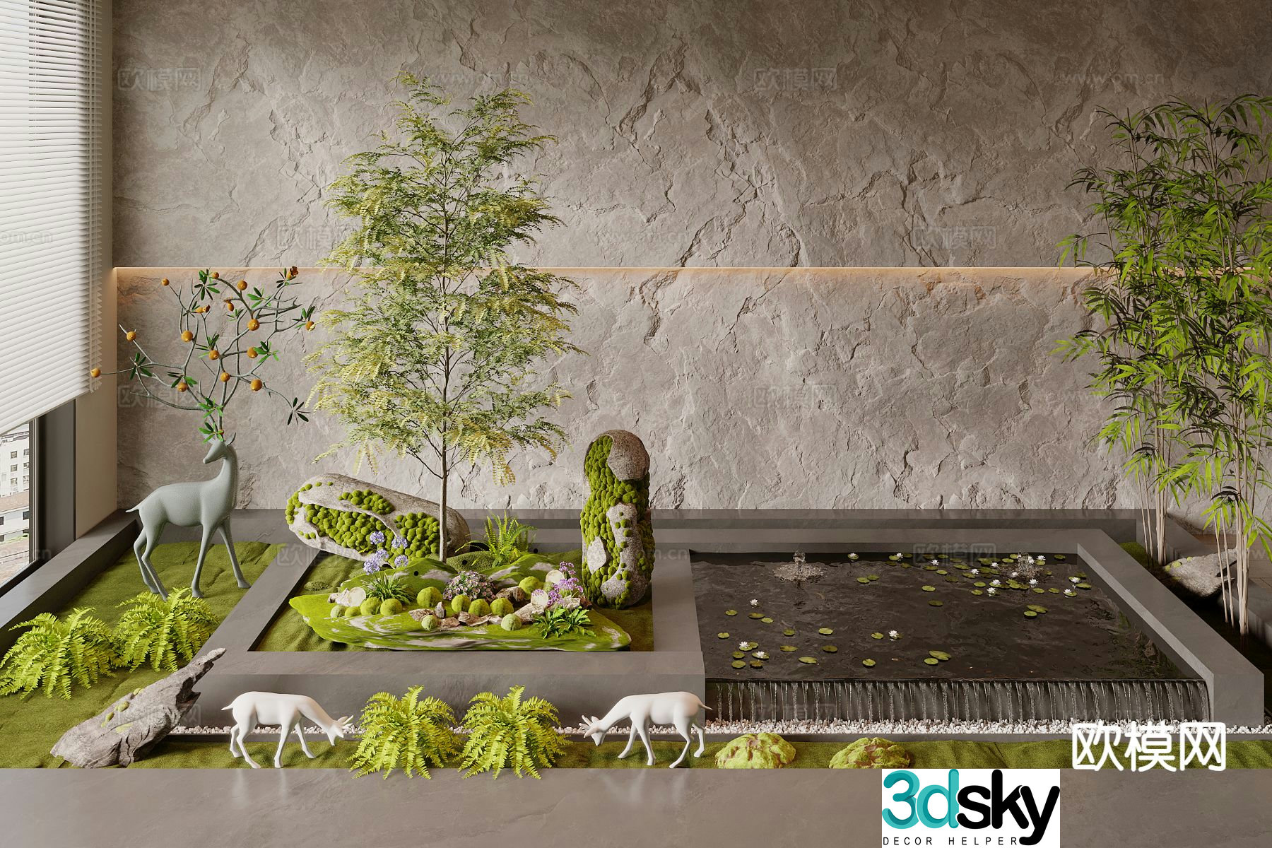 Landscape sketch plant landscaping 3D model