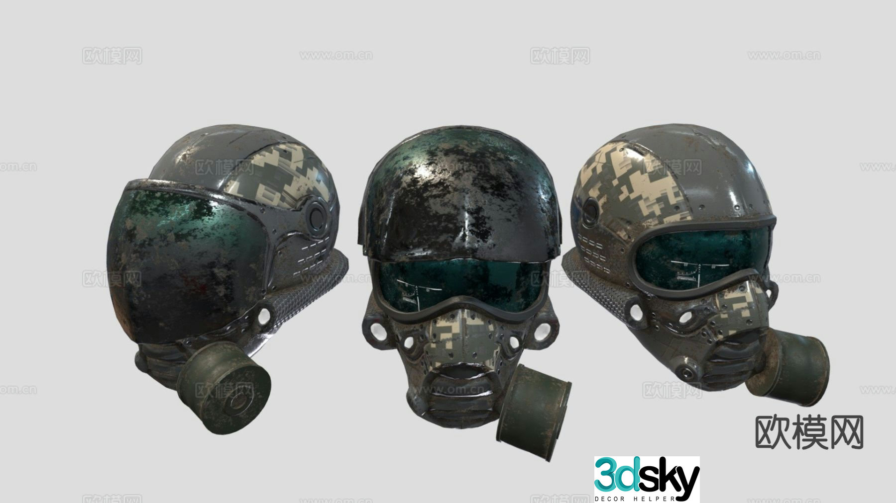 Sci-fi mercenary helmet 3d model