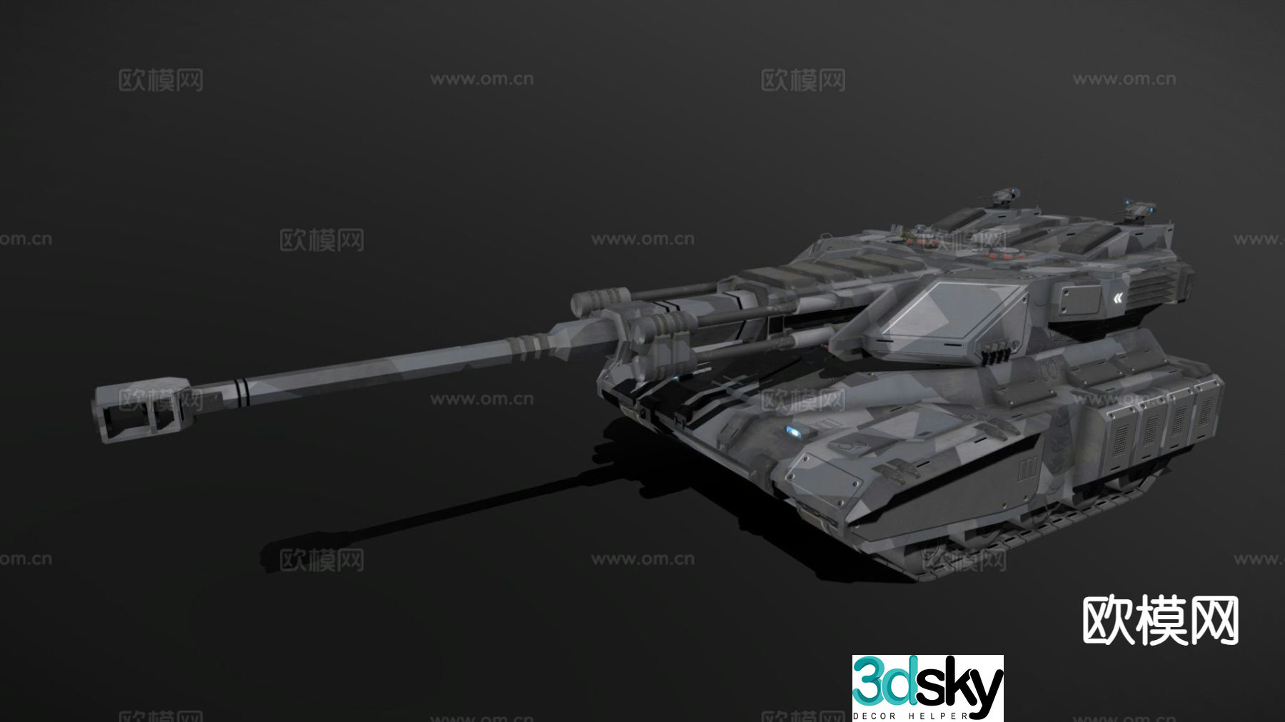 Sci-fi hellfire heavy artillery tank 3d model