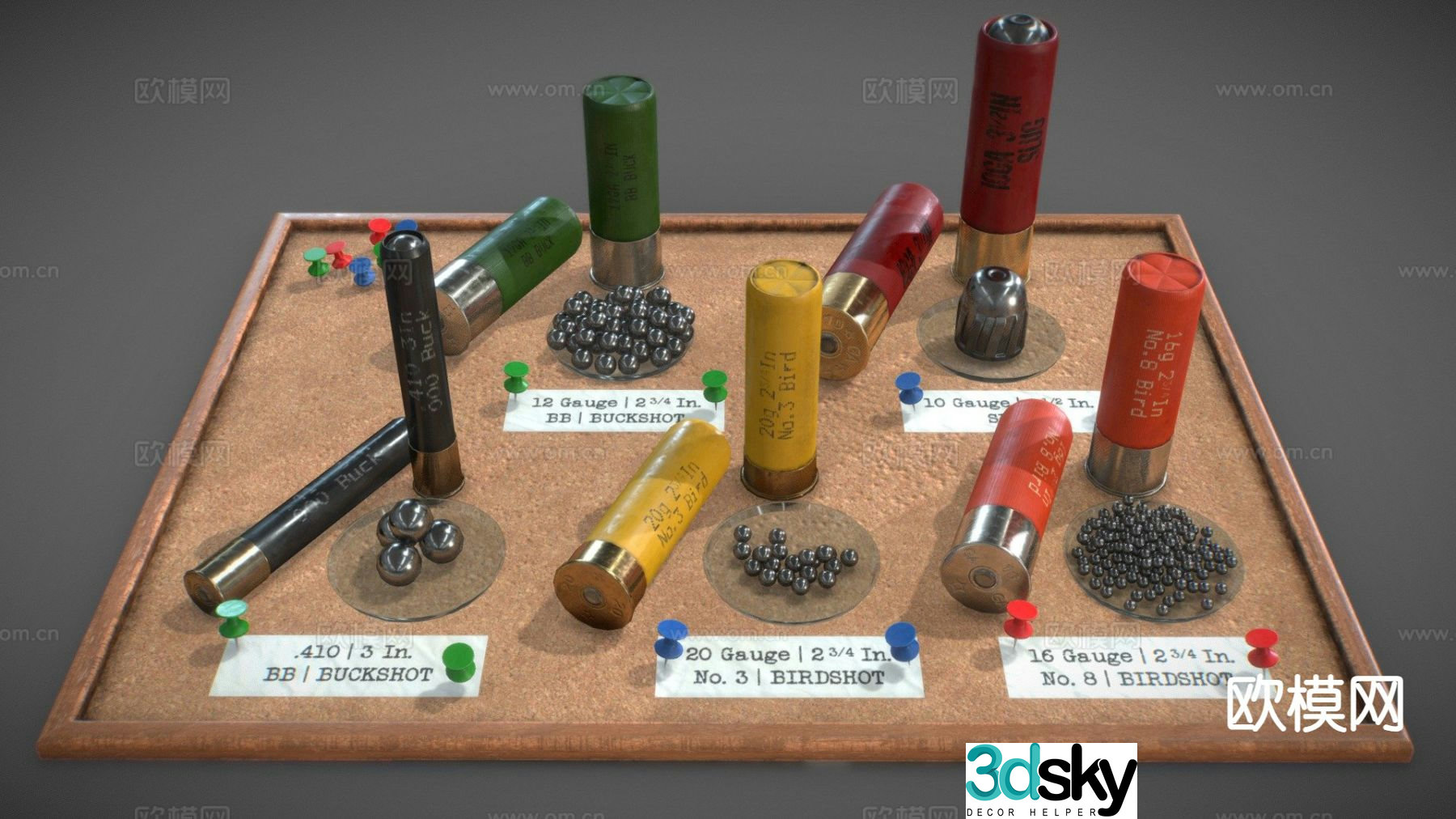 shotgun bullets ammunition 3d model