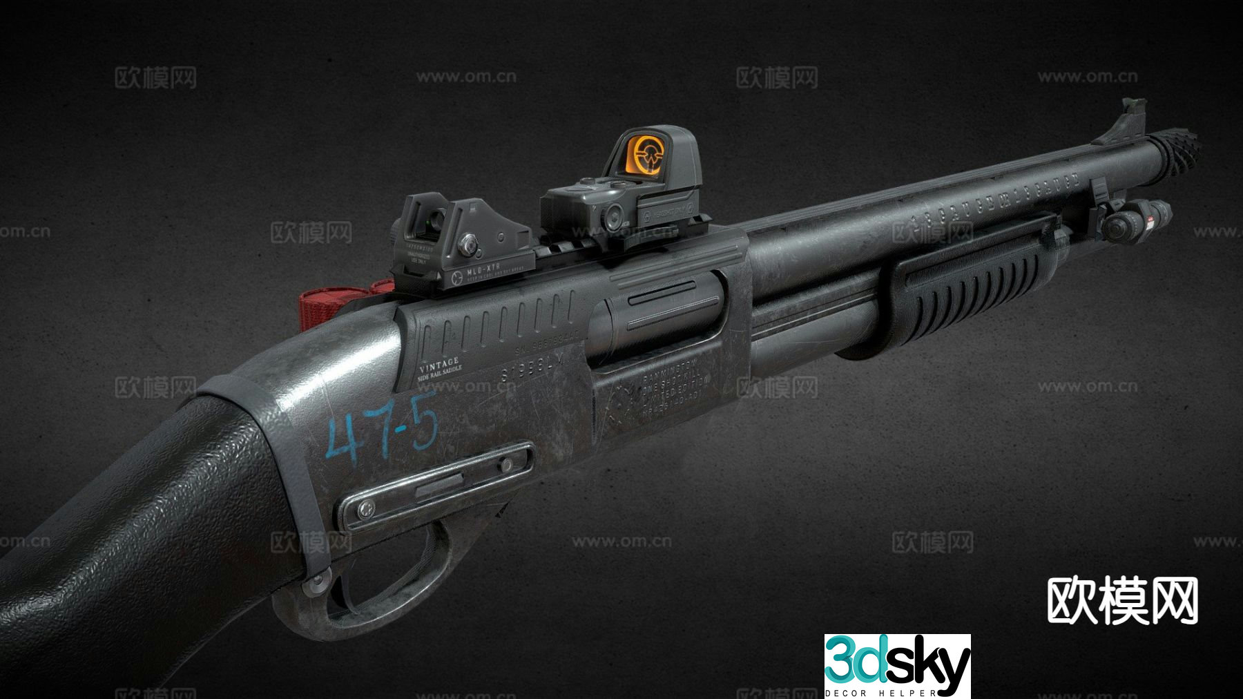 Remington 870 shotgun 3d model
