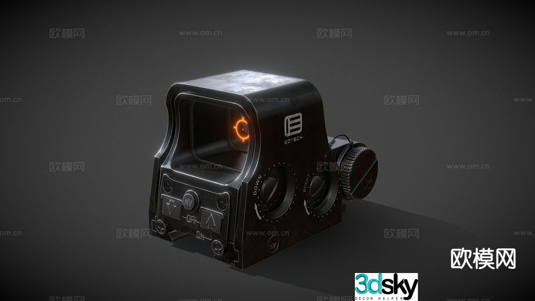 Holographic sight military parts 3d model