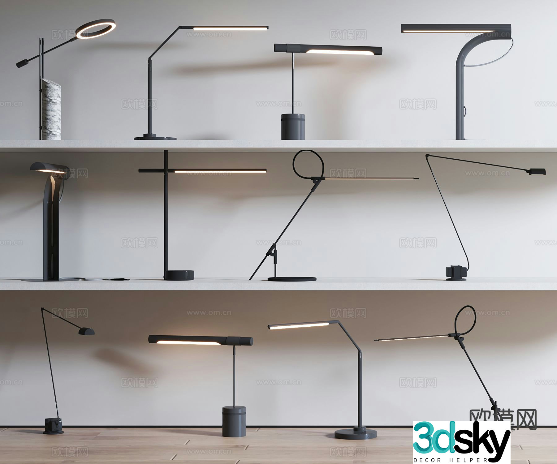 Modern desk lamp metal desk lamp eye protection desk lamp 3d model