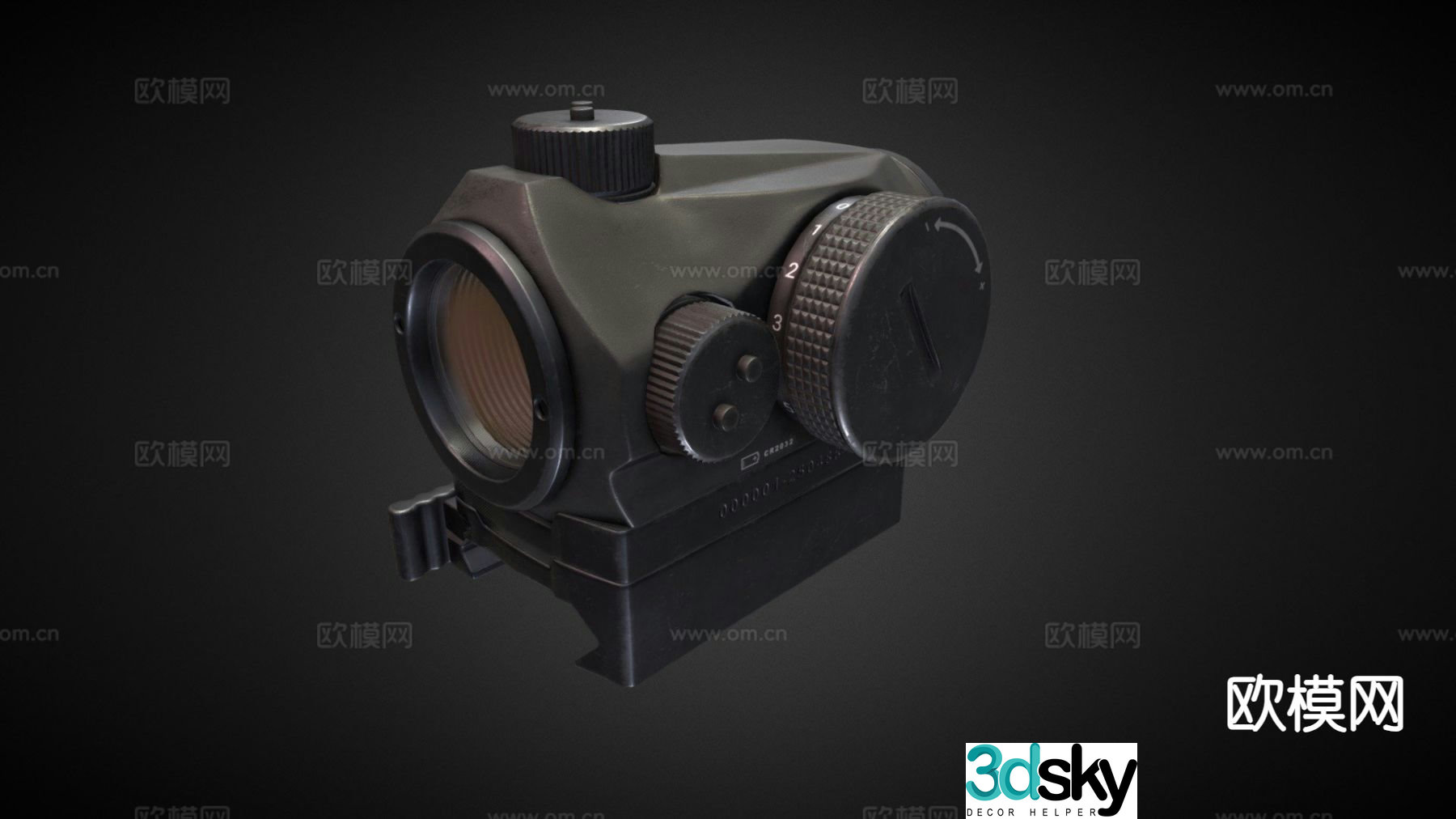 Aiming point, magnifier, military items, miniature T13d model