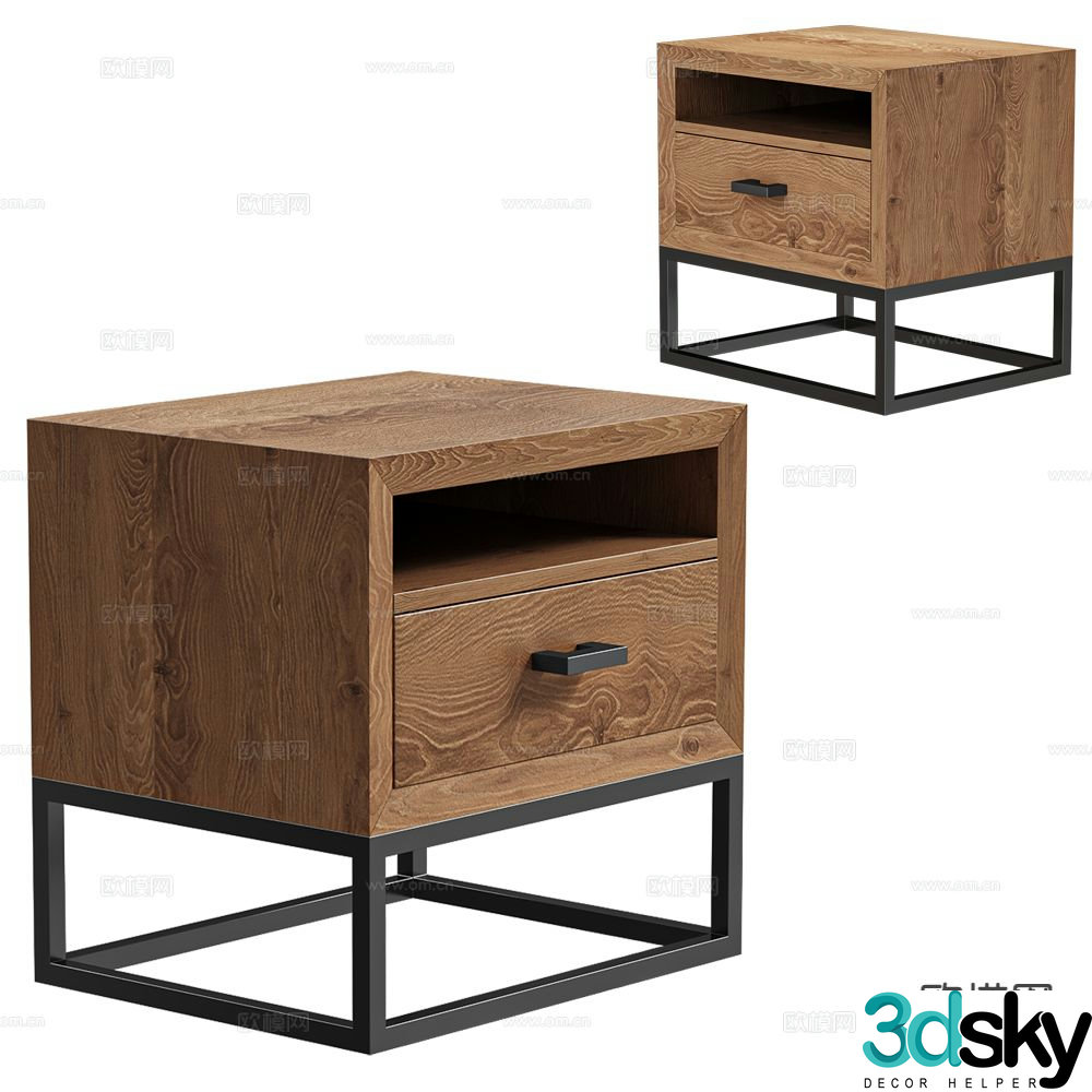 wabi-sabi bedside table 3d model