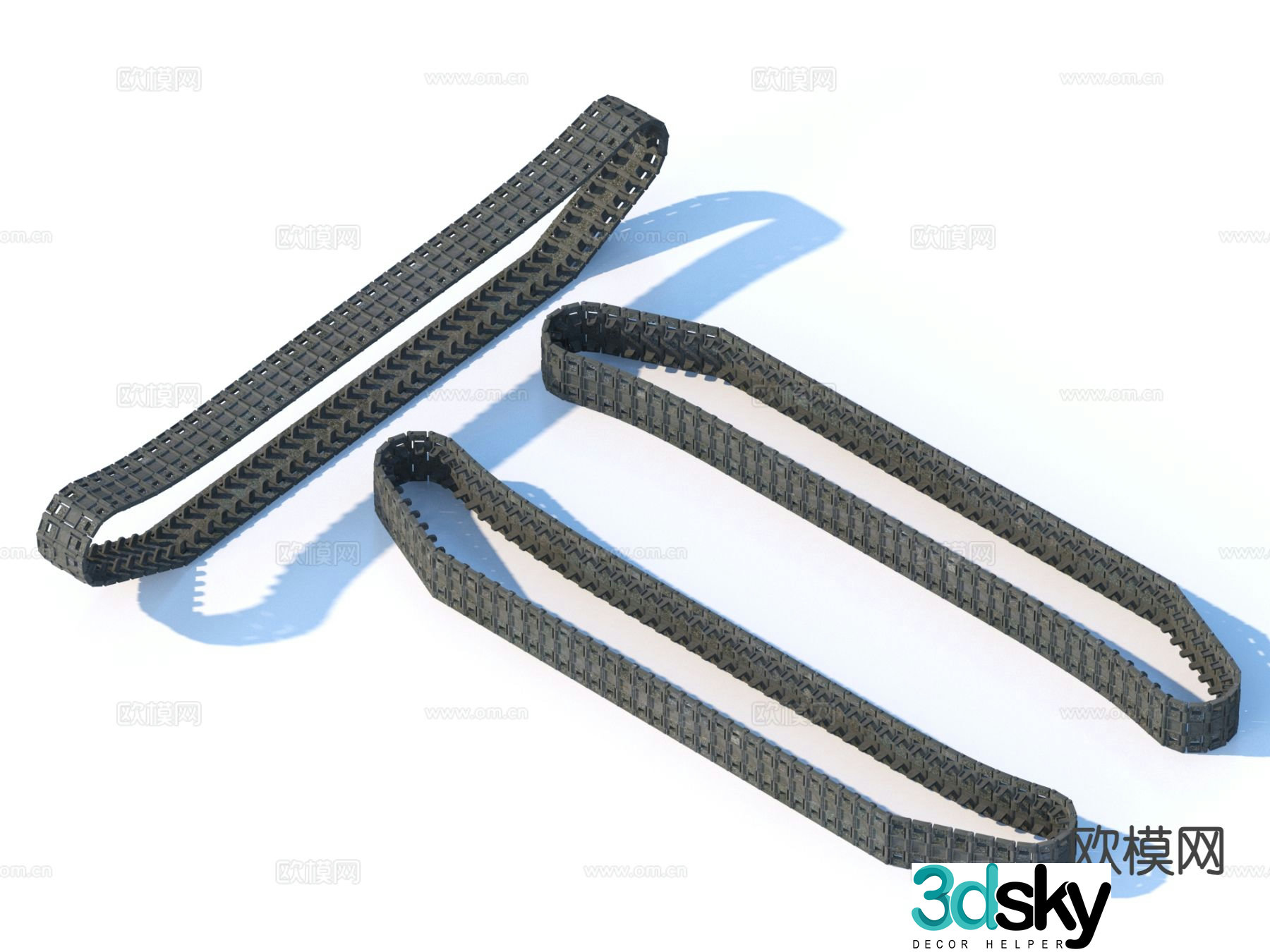 Excavator tracks tank tracks 3d model