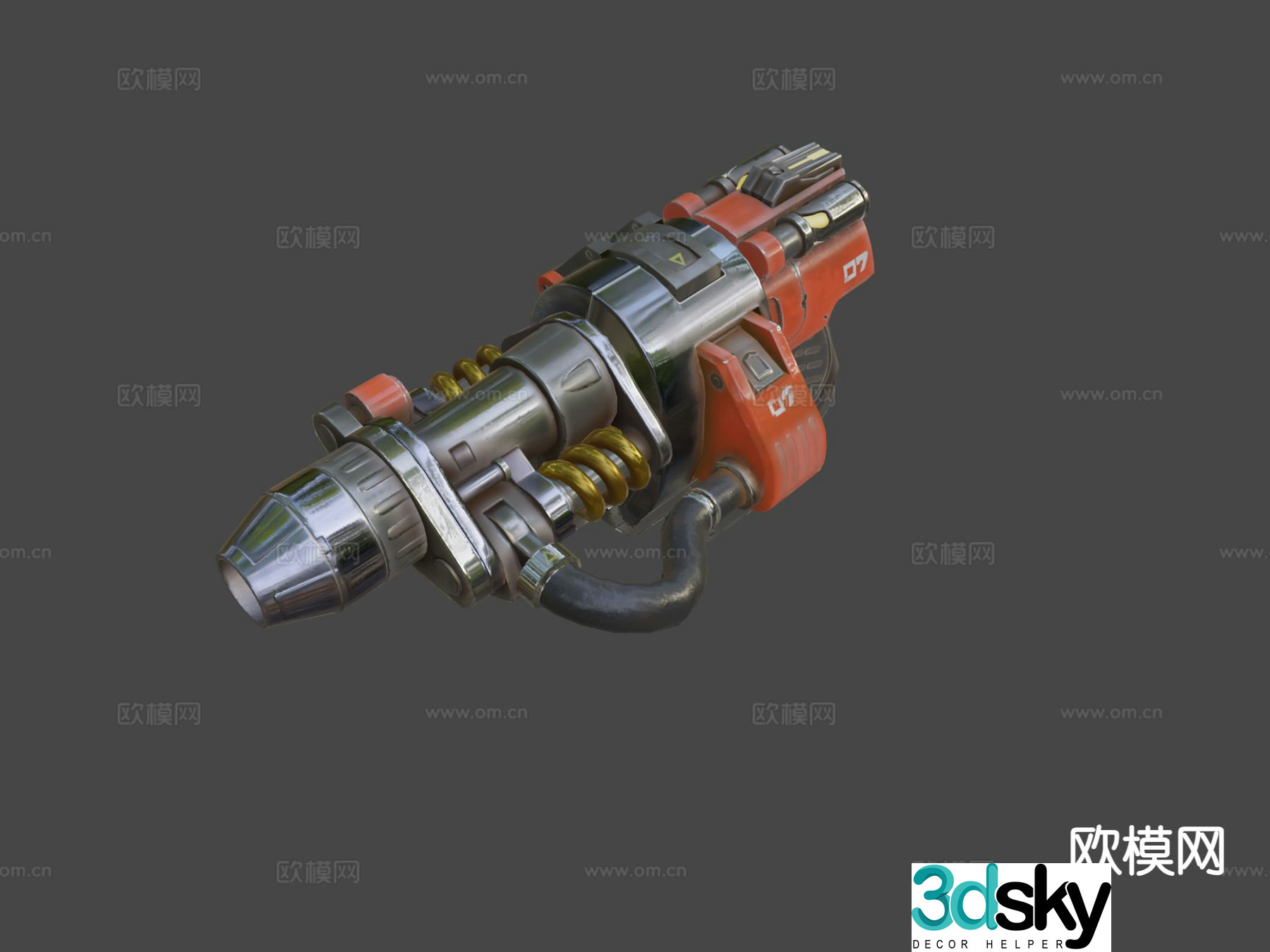 Rivet gun game prop 3d model