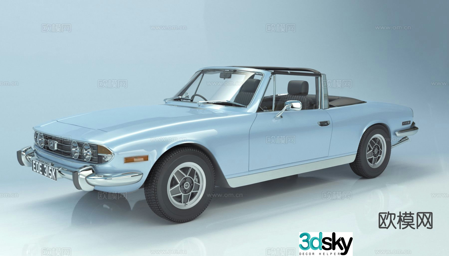 Retro Car Triumph Stag Sports Car 3d Model