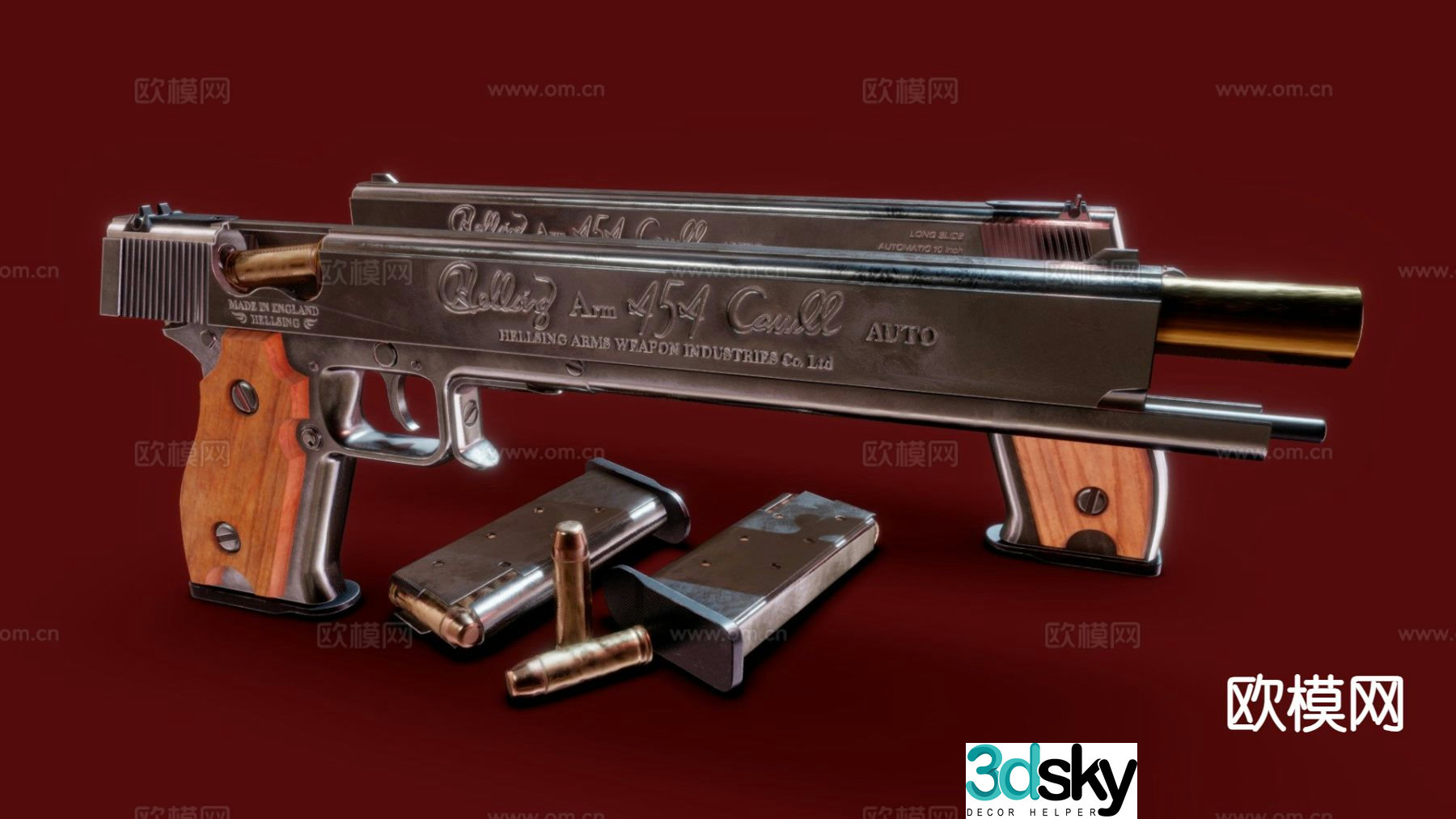 Sci-fi gun pistol 3d model