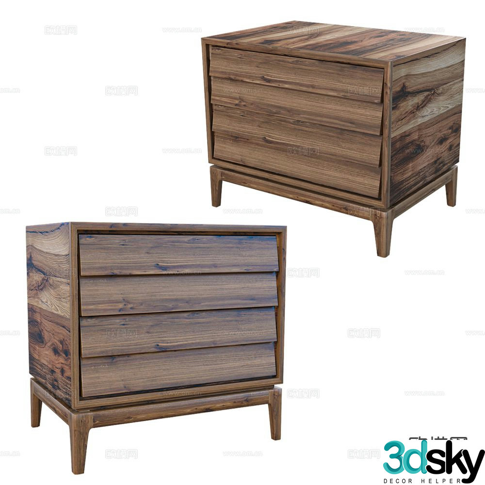 wabi-sabi bedside table 3d model