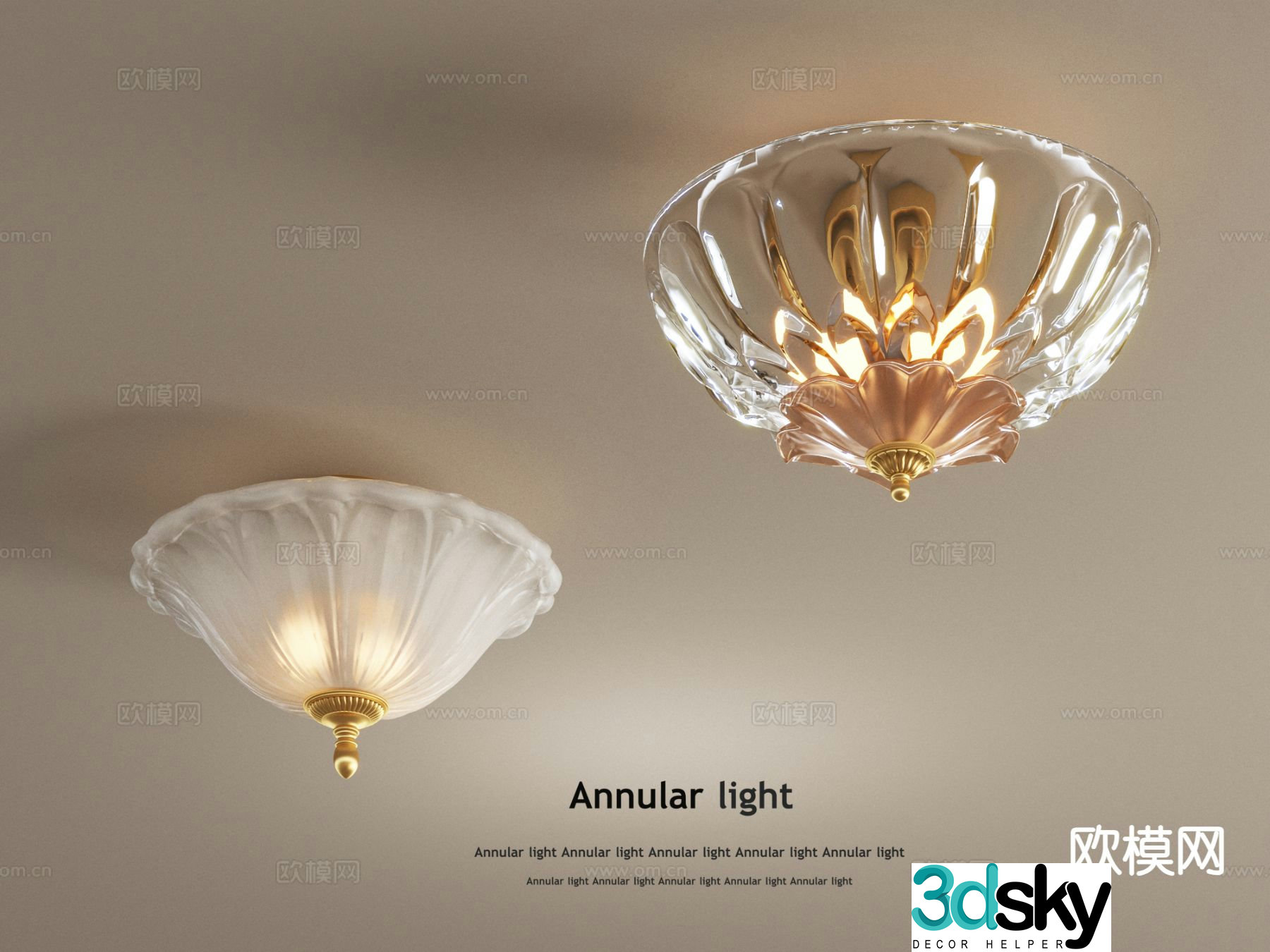 French crystal ceiling lamp 3d model