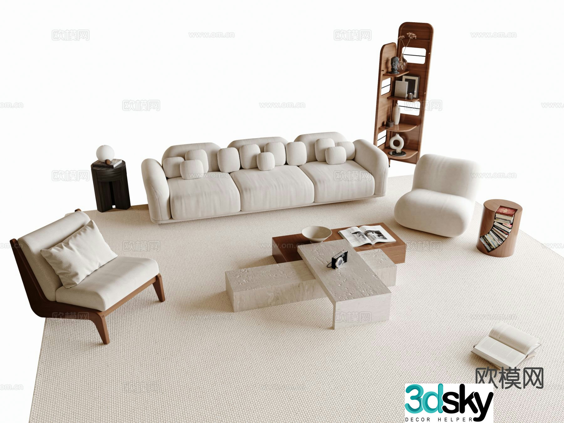 Medieval style modular sofa 3D model